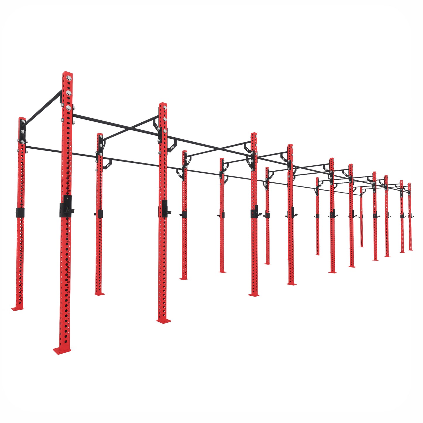 Pro Free Standing Gym Rig 10 Bay Red