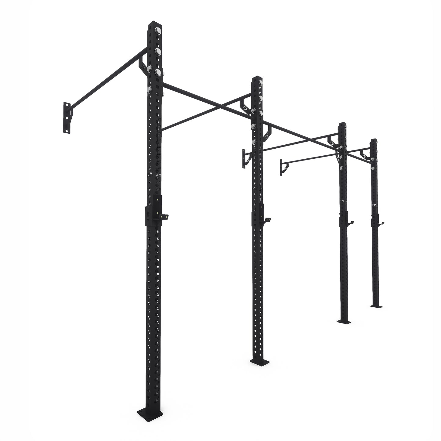Pro Wall-Mounted Gym Rig 2 Bay Black