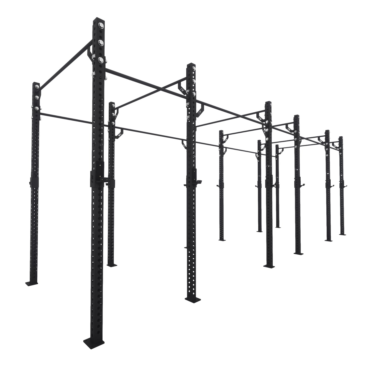 Pro Free Standing Gym Rig 6 Bay Black