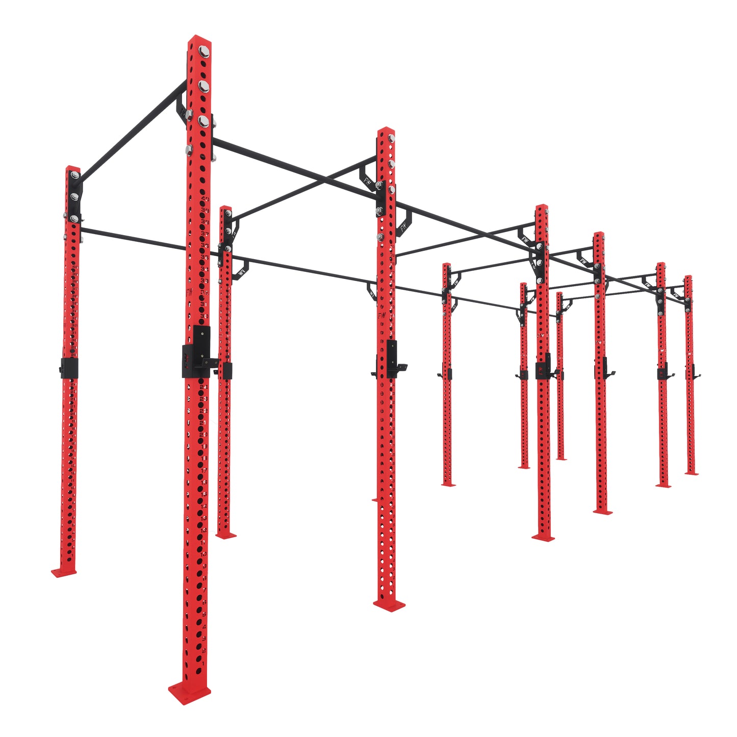 Pro Free Standing Gym Rig 6 Bay Red