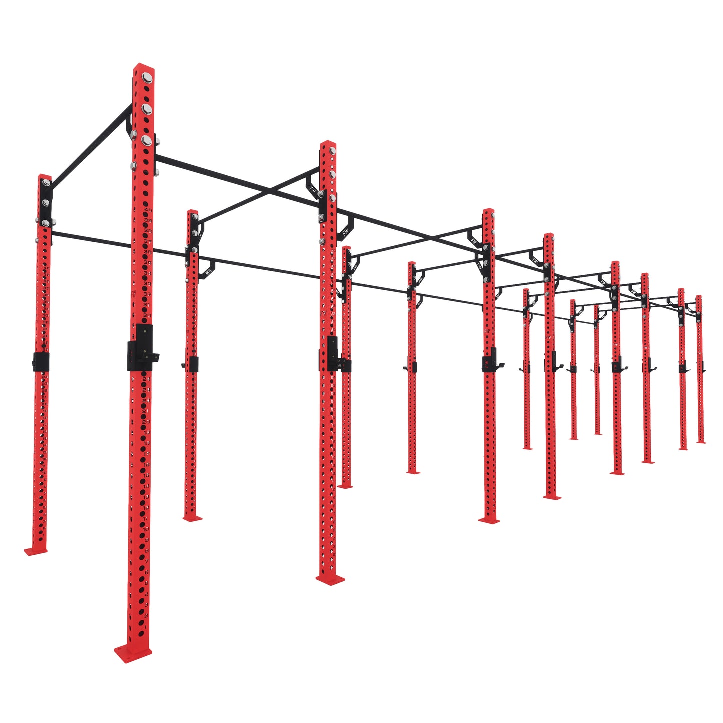 Pro Free Standing Gym Rig 8 Bay Red