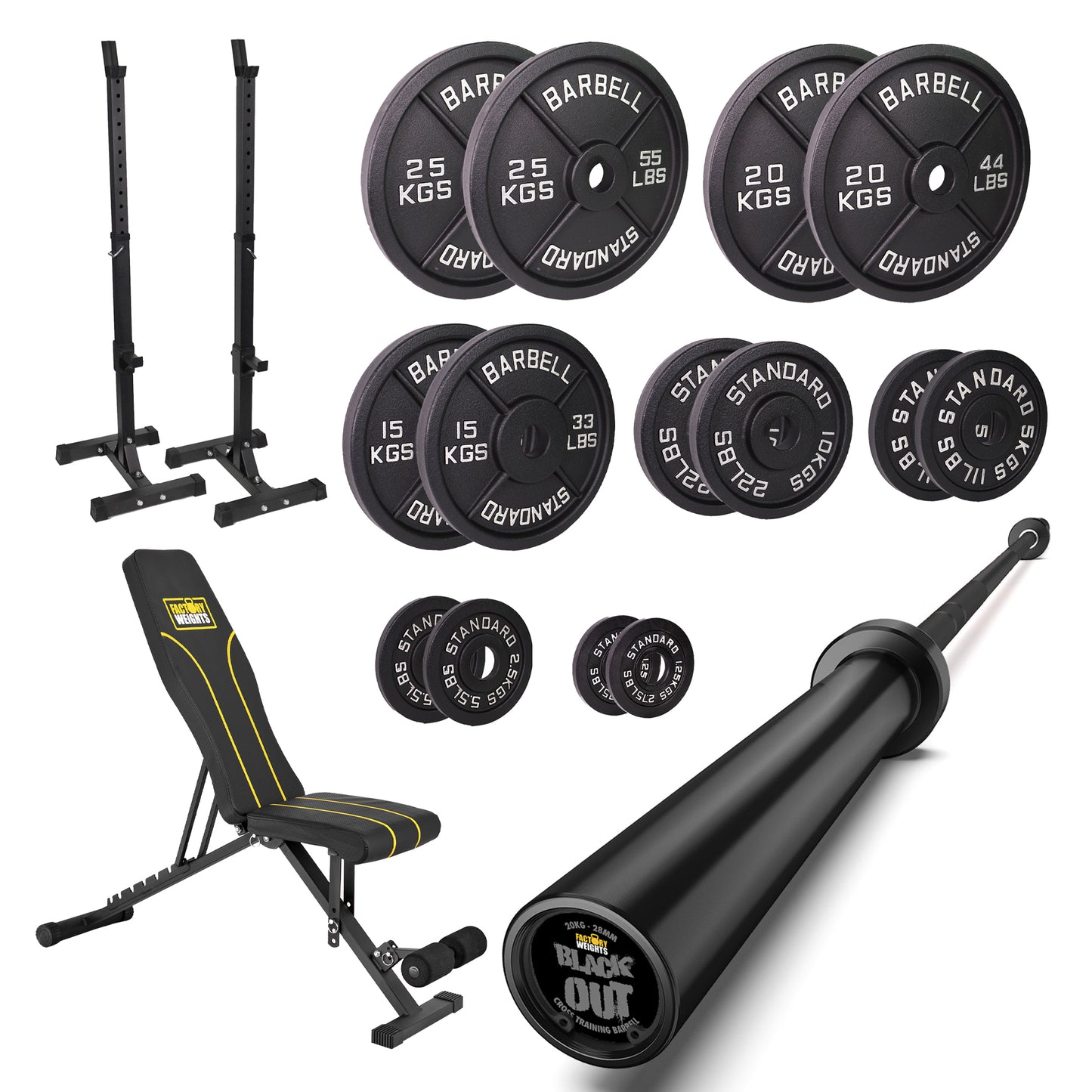 FW1 Squat Stands Cast Iron Bundle