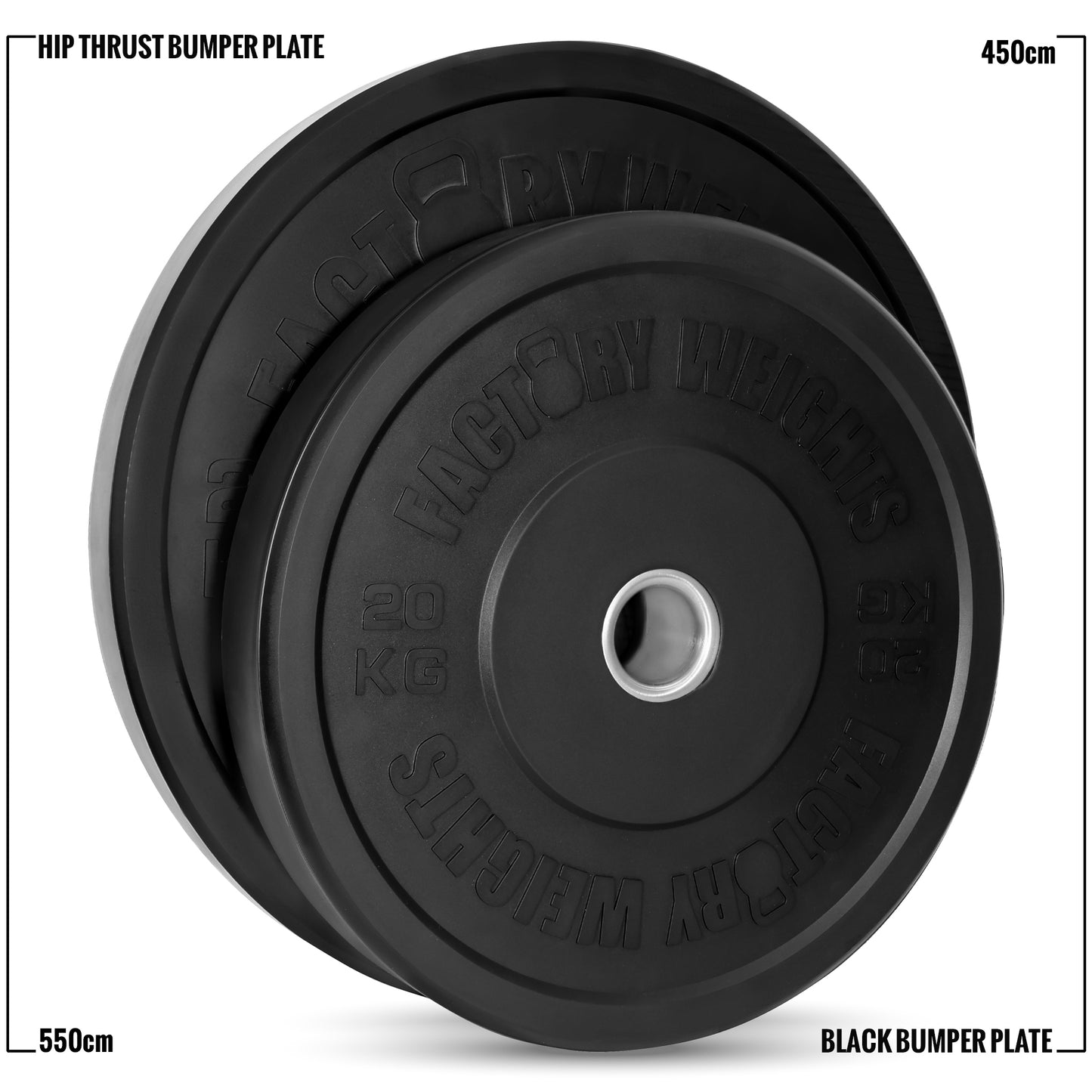 Oversized Hip Thrust Bumper Plates 20kg Pair