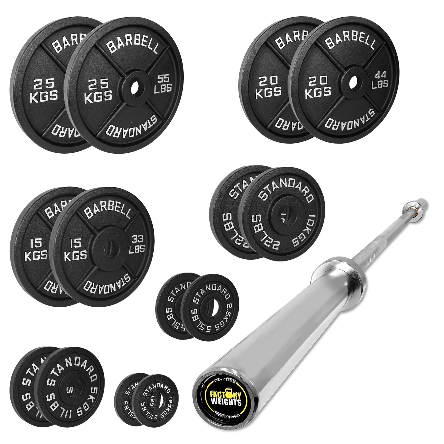 157.5kg Cast Iron Plate Set