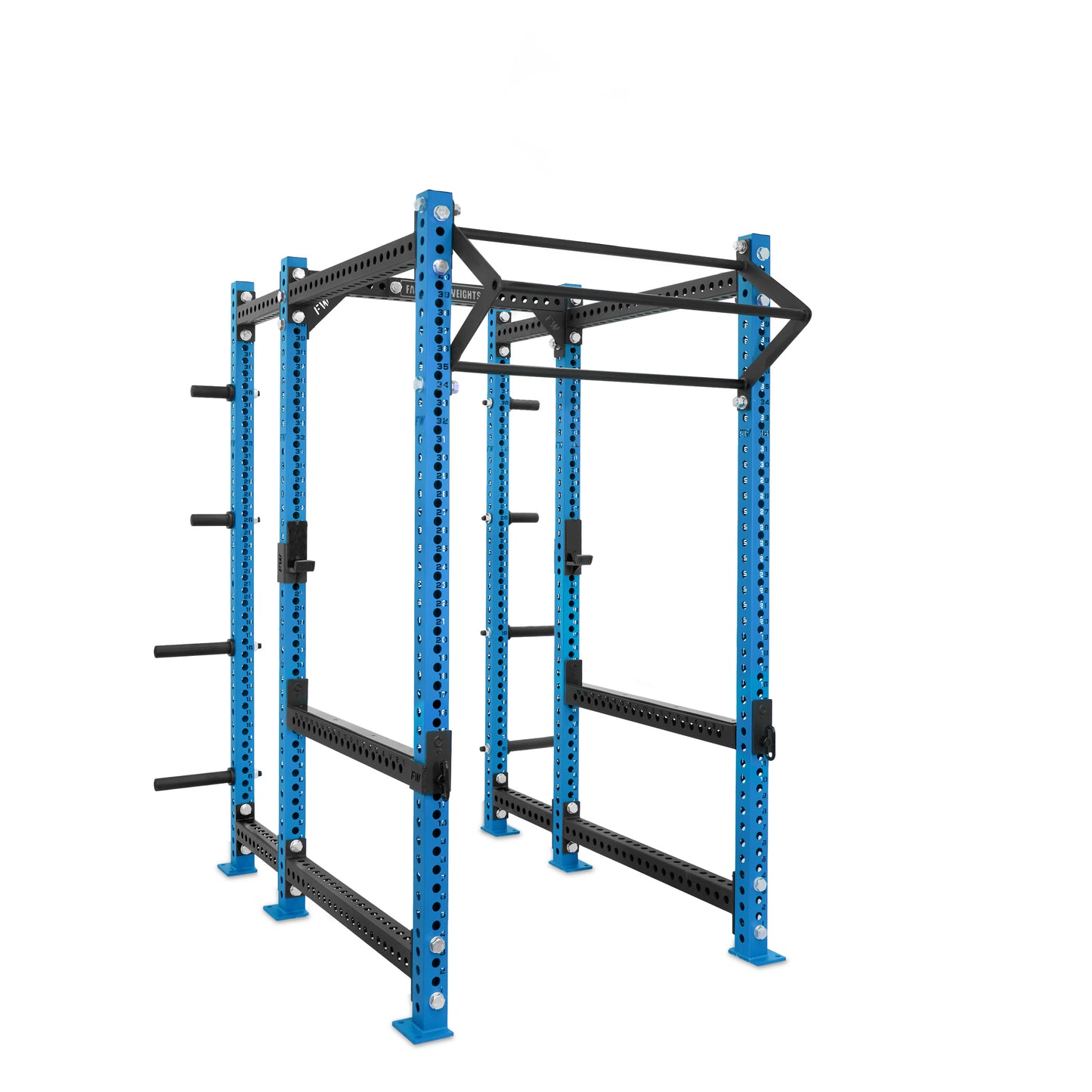 Regular Power Rack with Storage Blue Filthy North Bar Flip Down Safety Bars