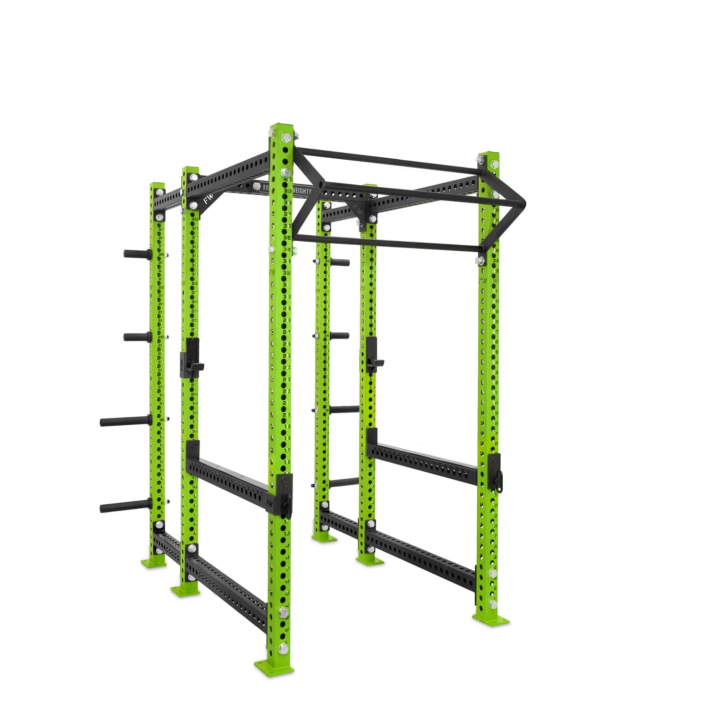 Regular Power Rack with Storage Green Filthy North Bar Flip Down Safety Bars