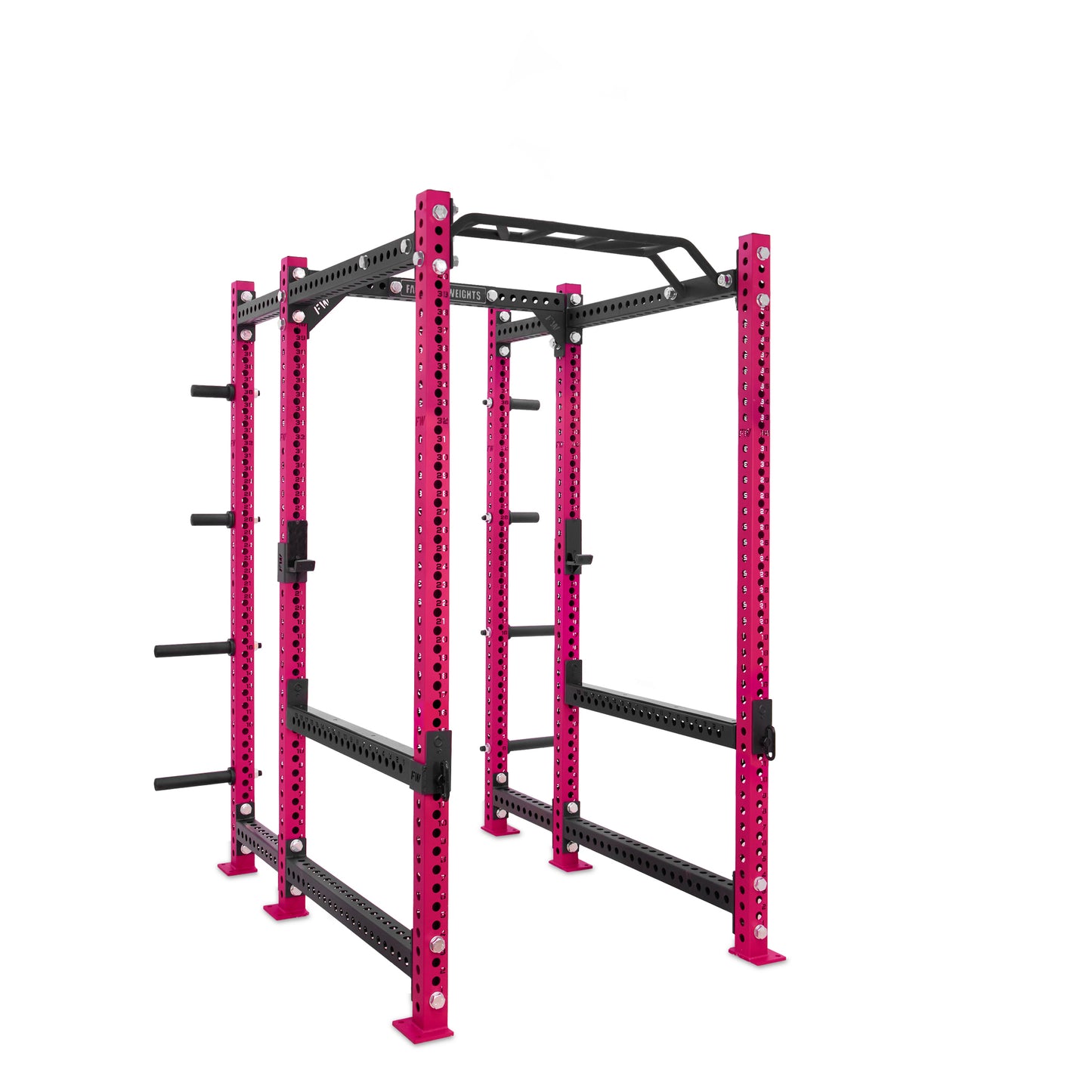 Regular Power Rack with Storage Pink Monkey Bar Flip Down Safety Bars