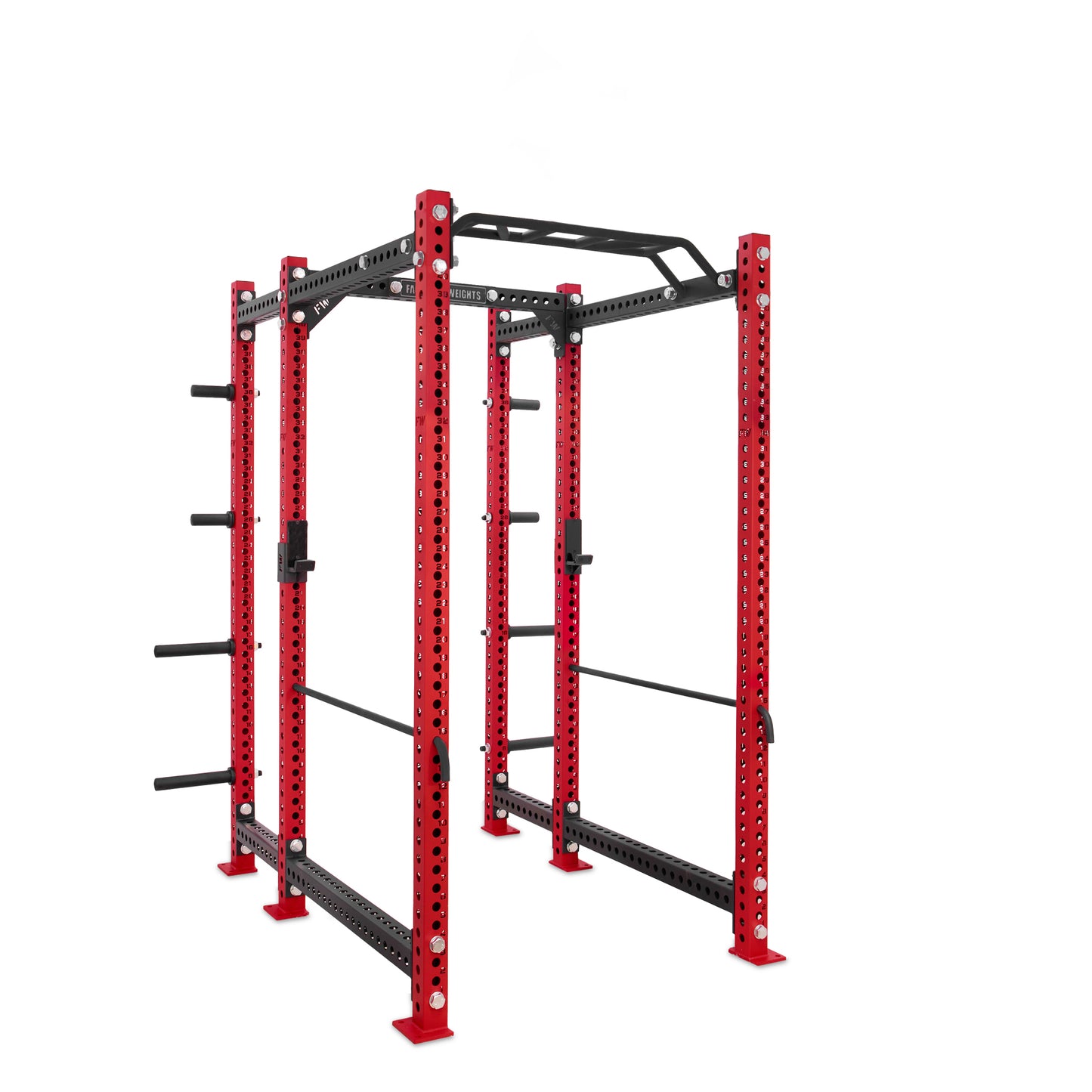 Regular Power Rack with Storage Red Monkey Bar Safety Bars
