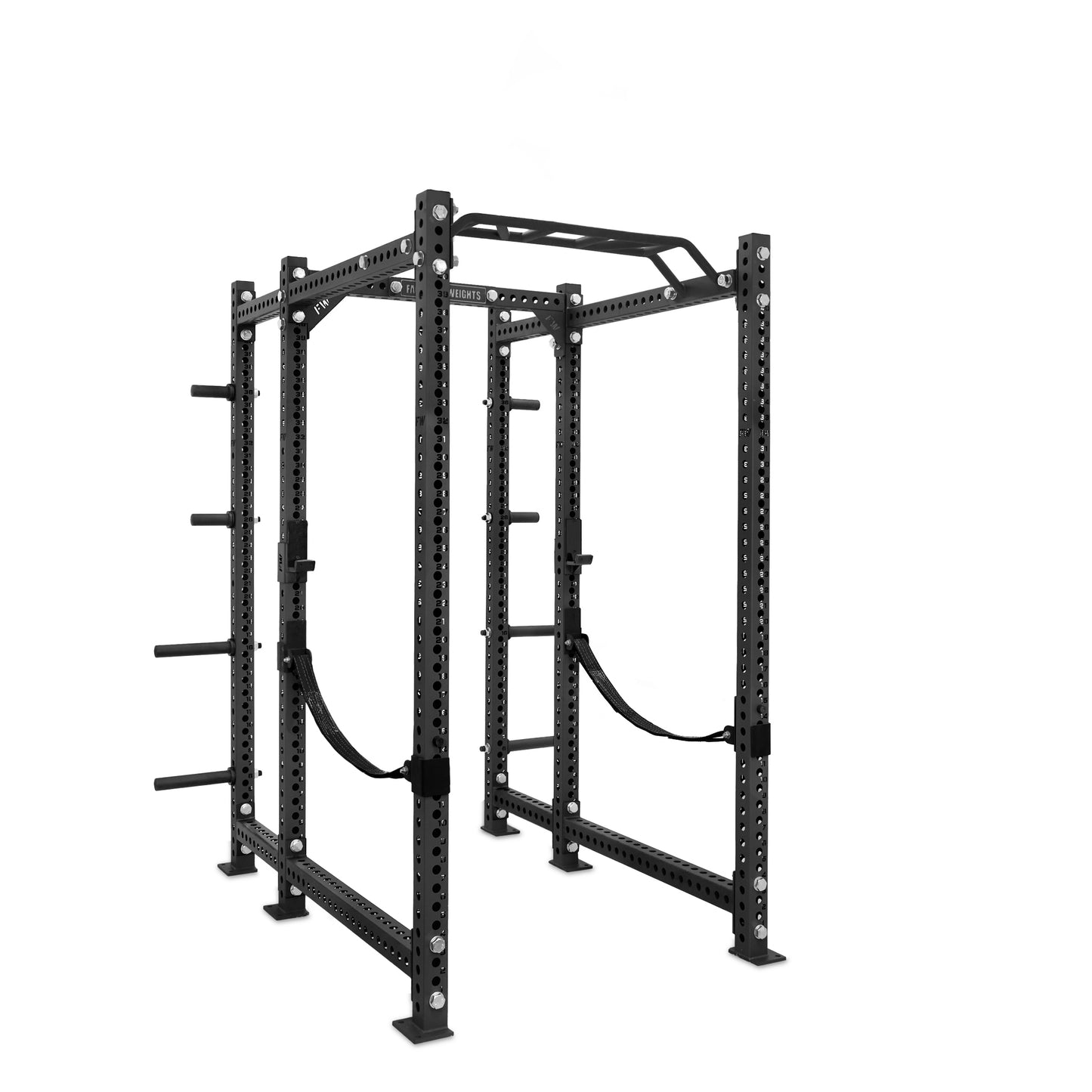 Regular Power Rack with Storage Black Monkey Bar Webbed Catchers