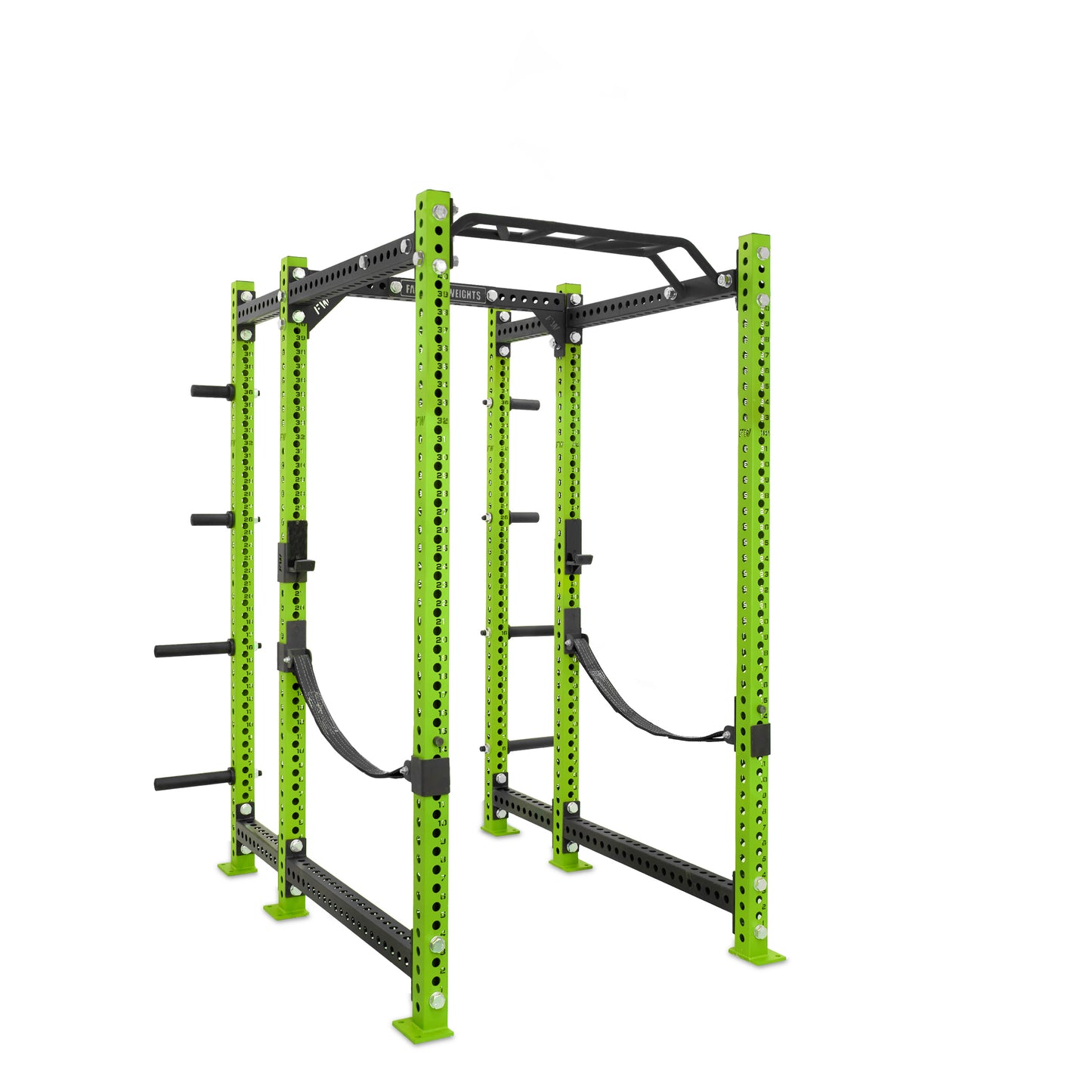 Regular Power Rack with Storage Green Monkey Bar Webbed Catchers