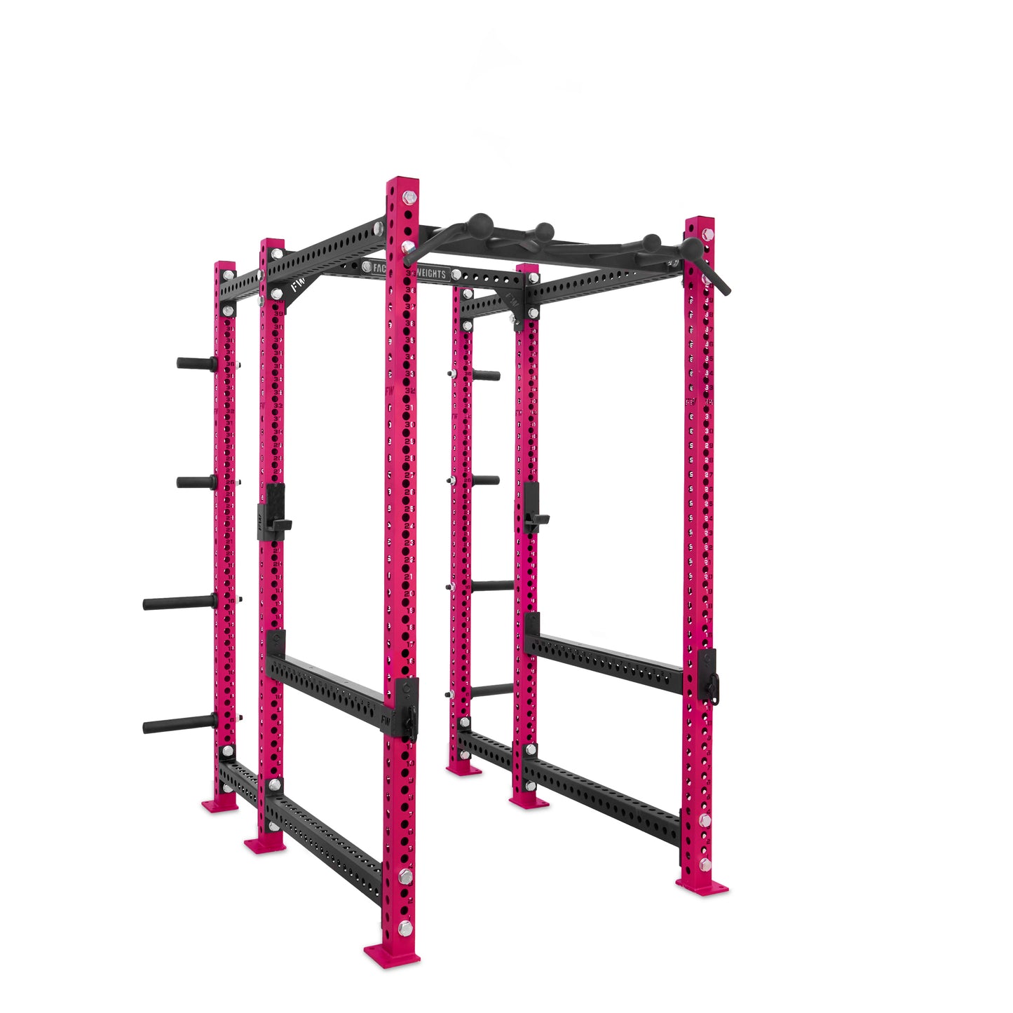 Regular Power Rack with Storage Pink Omni Bar Flip Down Safety Bars