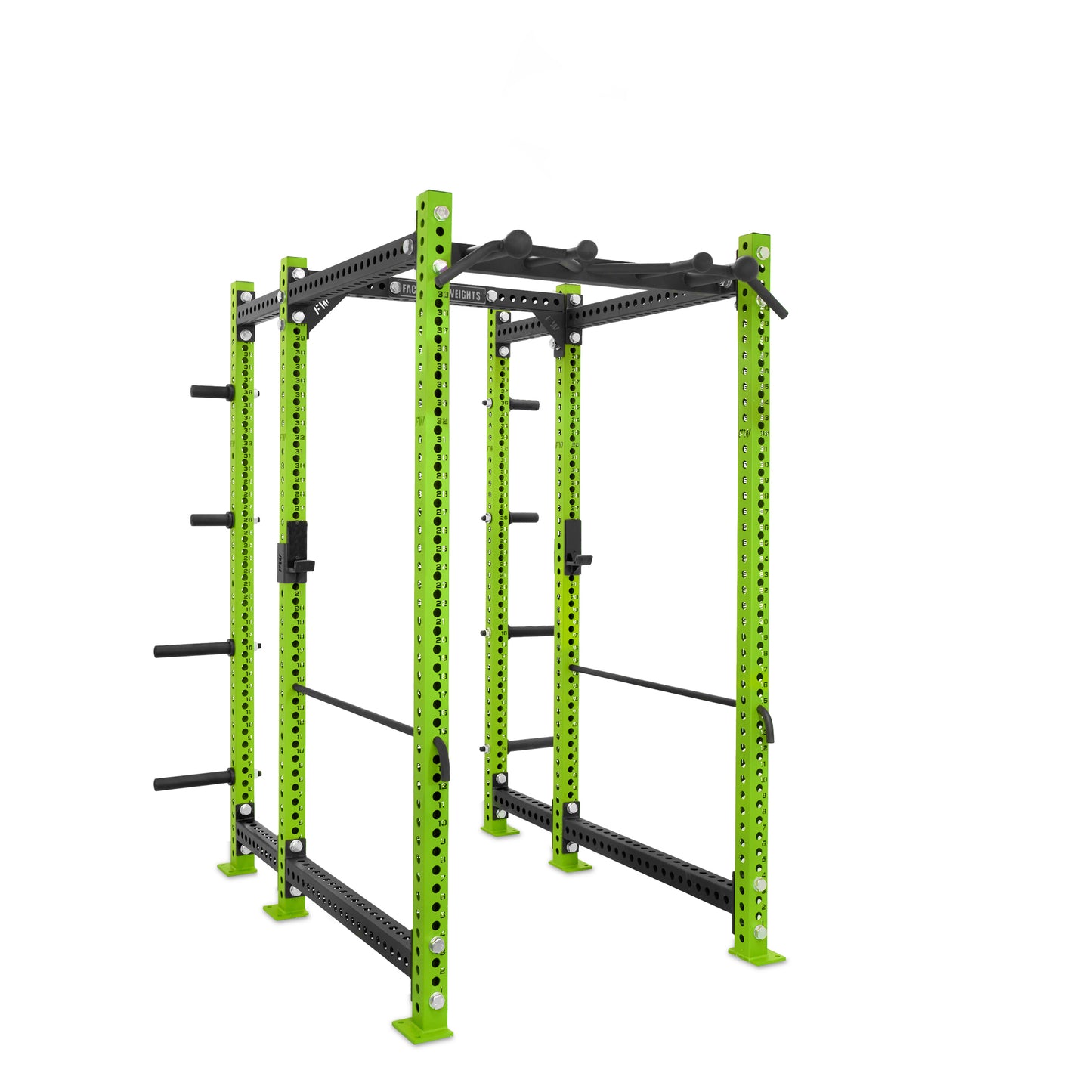 Regular Power Rack with Storage Green Omni Bar Safety Bars