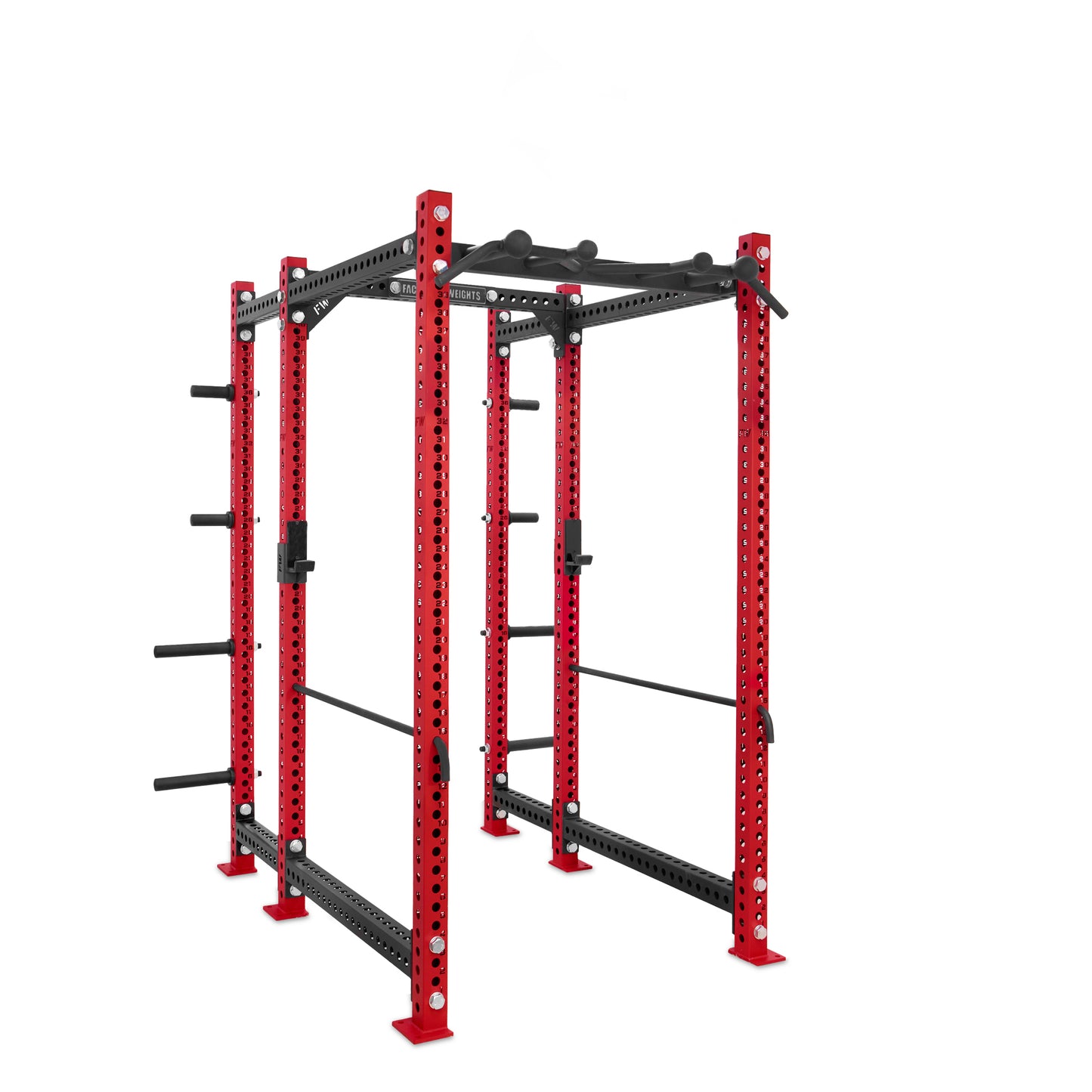 Regular Power Rack with Storage Red Omni Bar Safety Bars