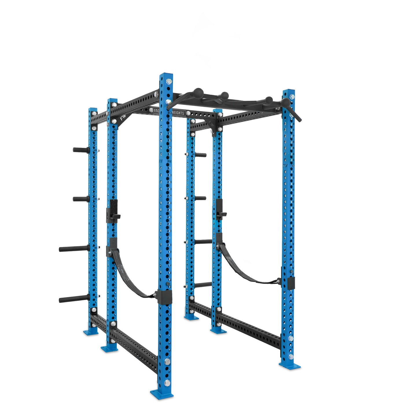 Regular Power Rack with Storage Blue Omni Bar Webbed Catchers