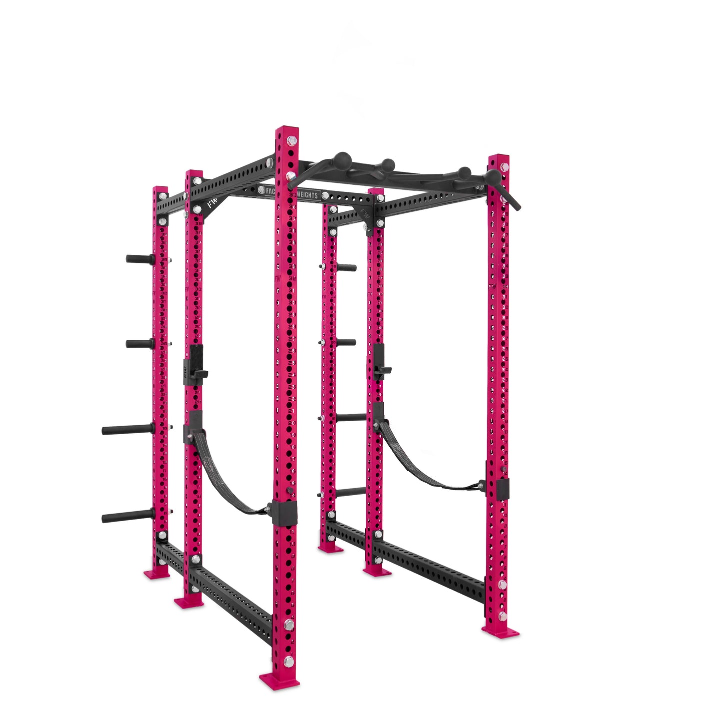 Regular Power Rack with Storage Pink Omni Bar Webbed Catchers