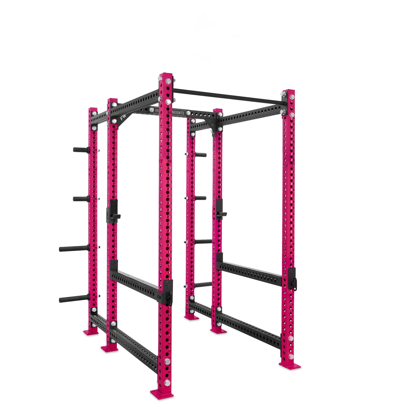 Regular Power Rack with Storage Pink Standard Bar Flip Down Safety Bars