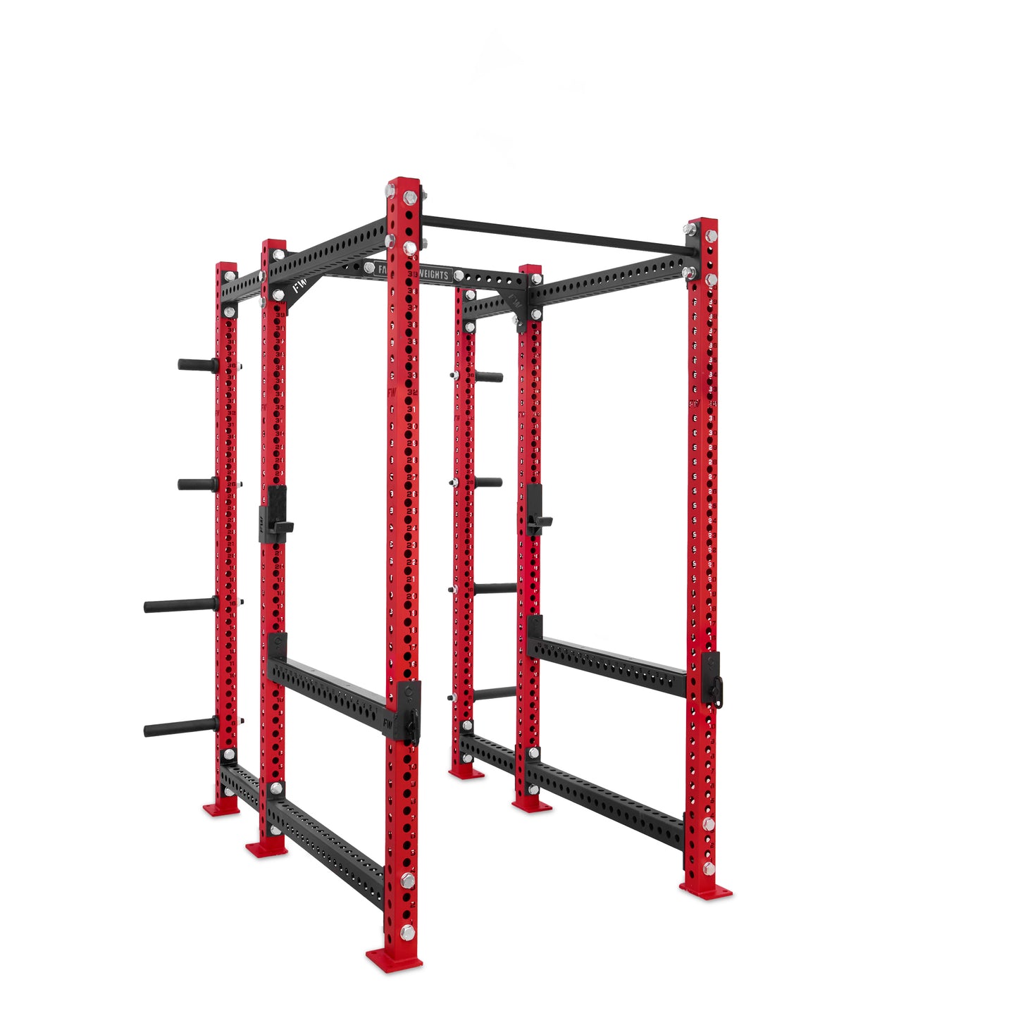 Regular Power Rack with Storage Red Standard Bar Flip Down Safety Bars