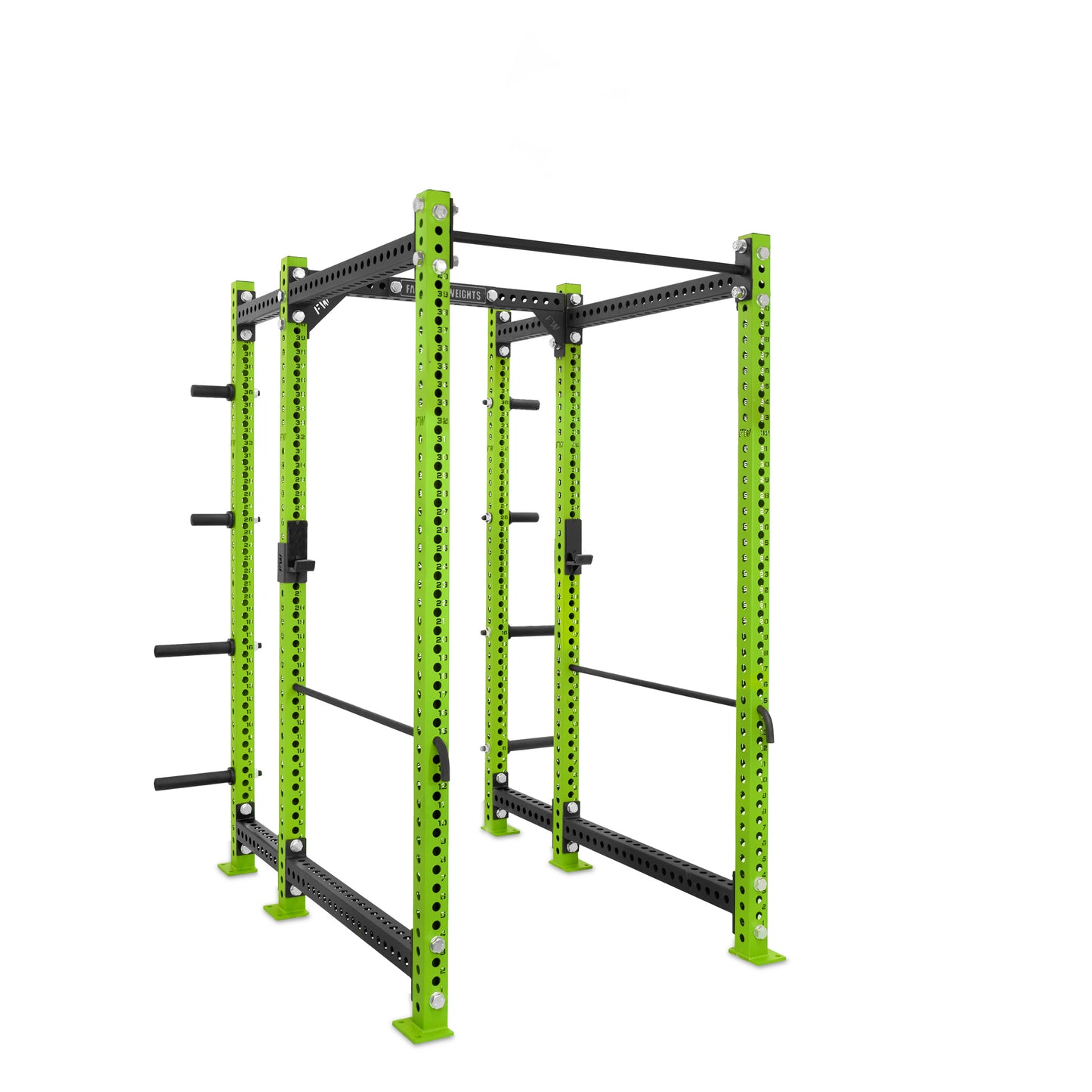 Regular Power Rack with Storage Green Standard Bar Safety Bars