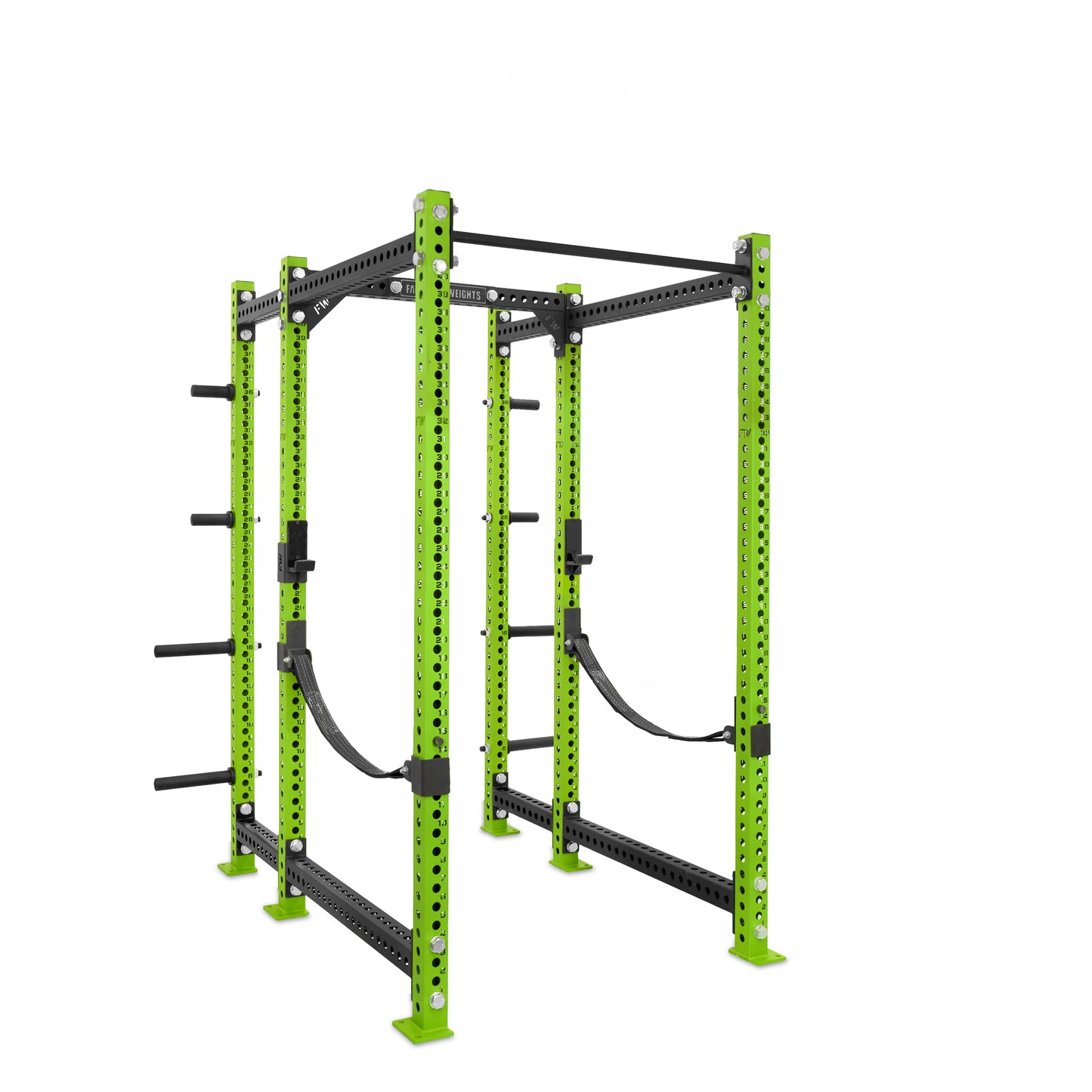Regular Power Rack with Storage Green Standard Bar Webbed Catchers