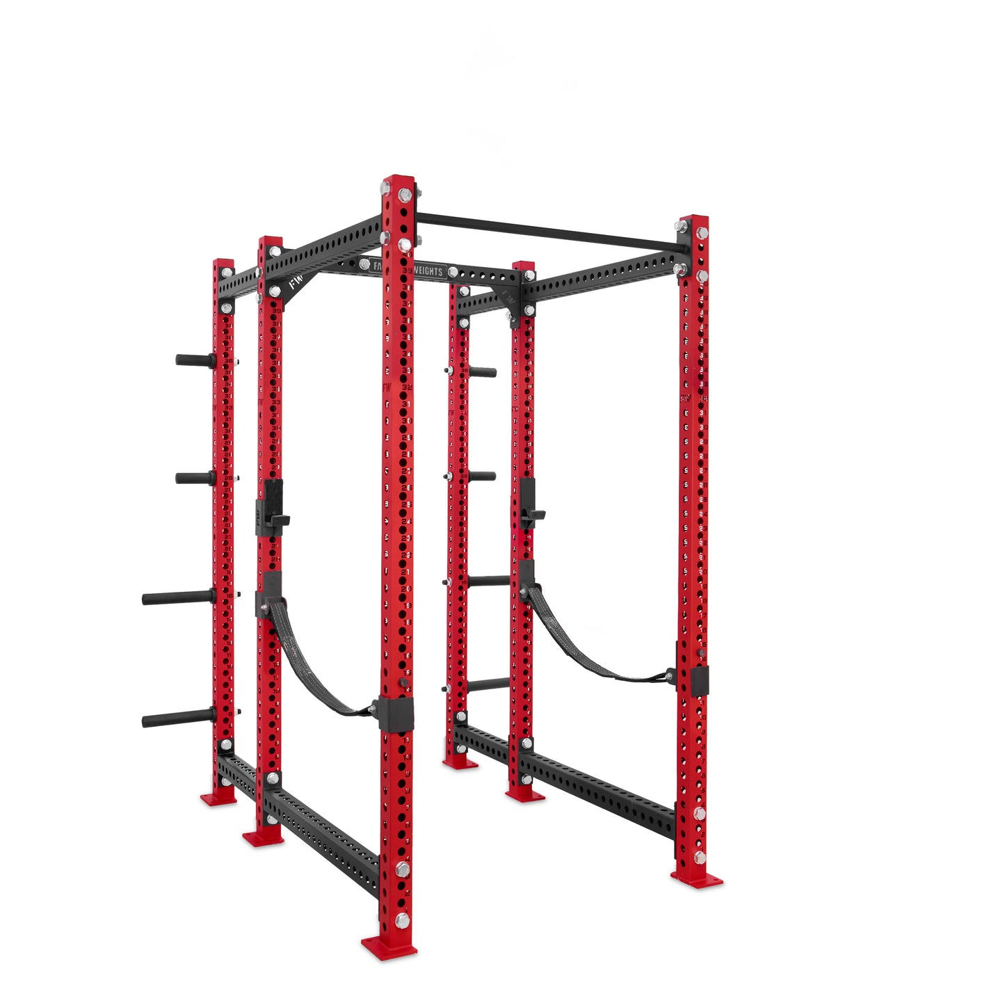 Regular Power Rack with Storage Red Standard Bar Webbed Catchers