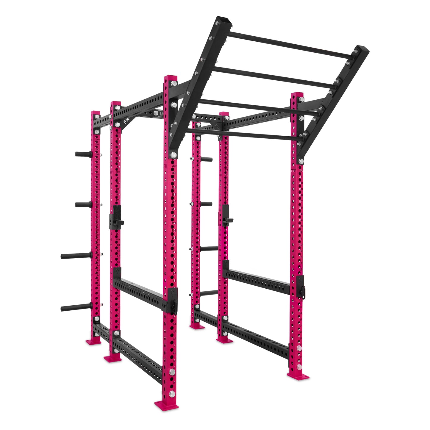 Regular Power Rack with Storage Pink Level Up Bar Flip Down Safety Bars