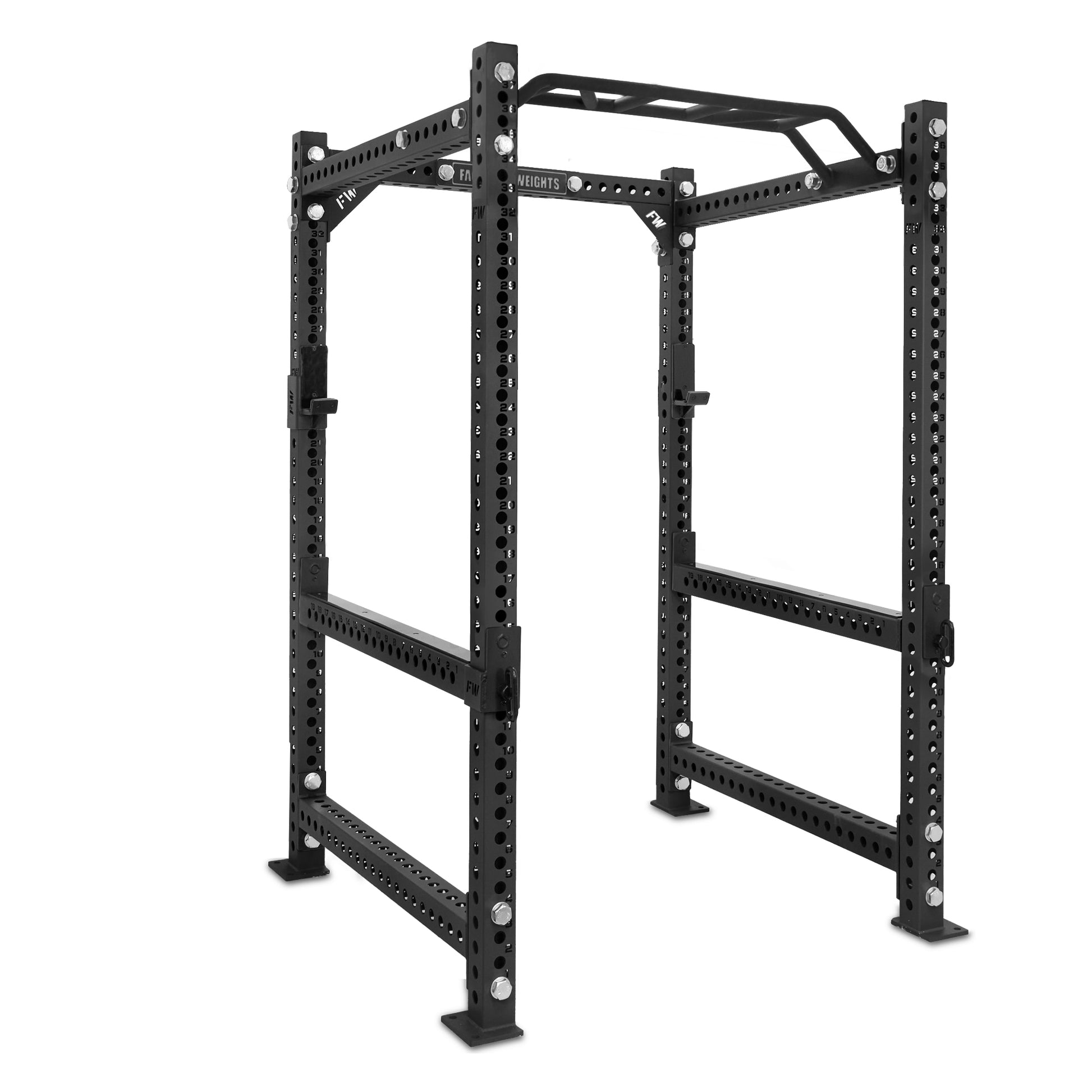 Short Power Rack Black Monkey Bar Flip Down Safety Bars