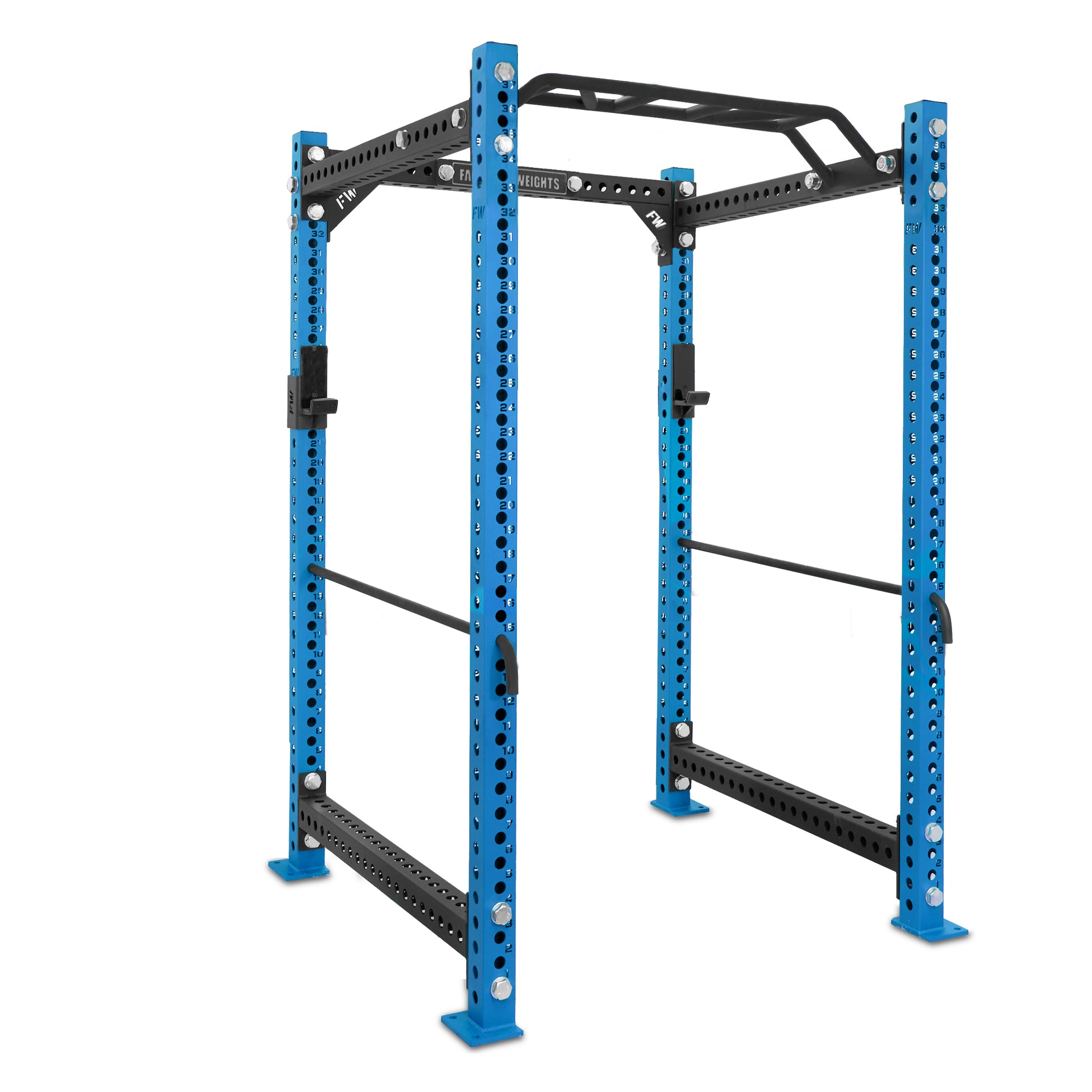 Short Power Rack Blue Monkey Bar Safety Bars