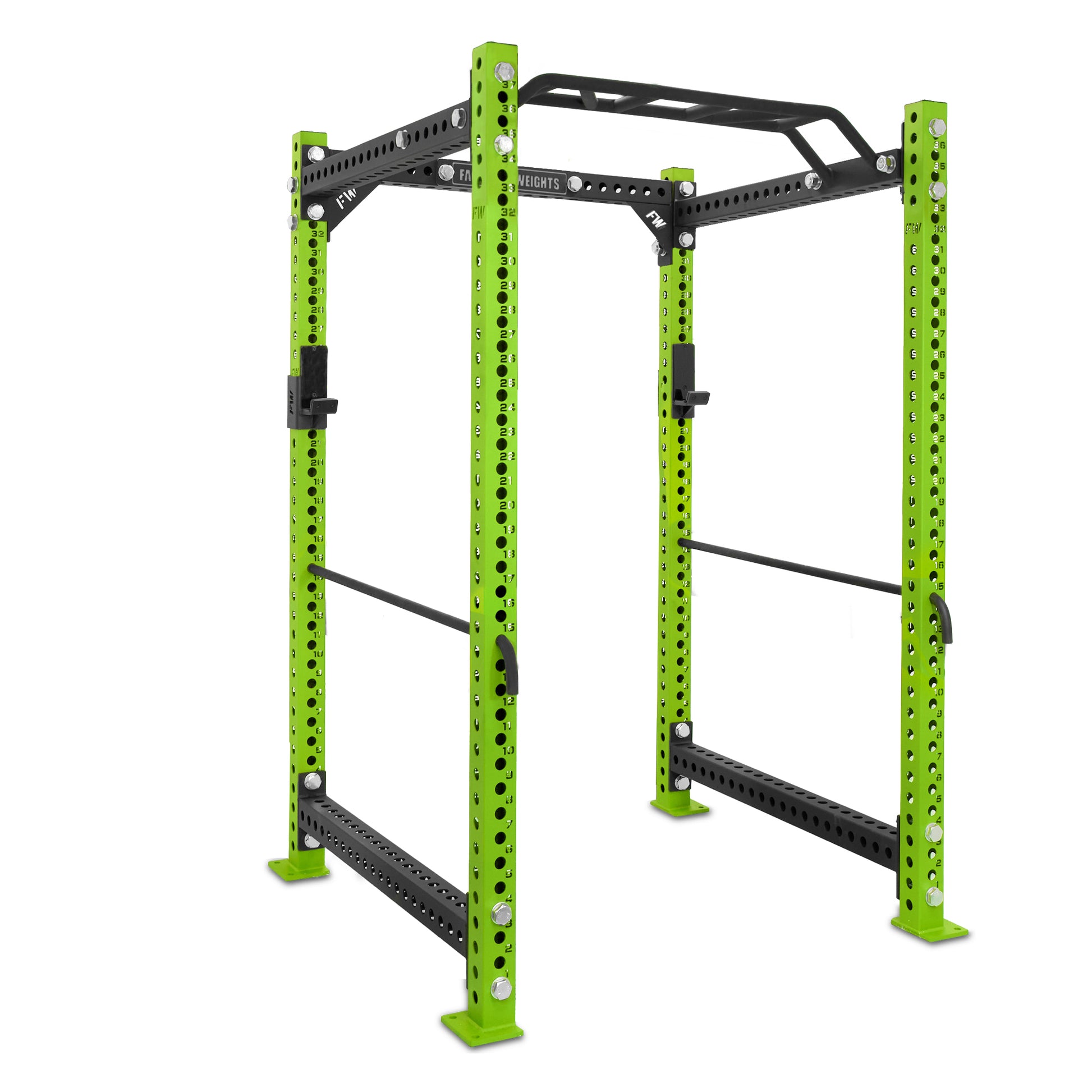 Short Power Rack Green Monkey Bar Safety Bars