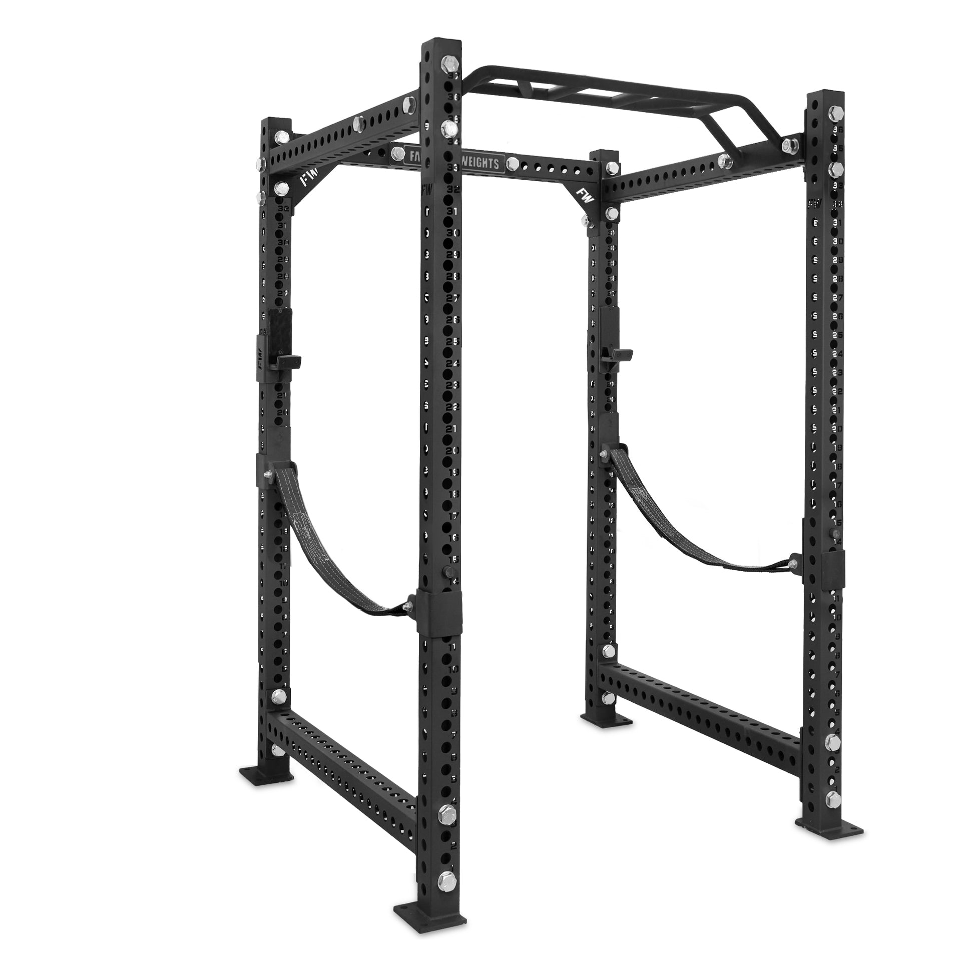 Short Power Rack Black Monkey Bar Webbed Catchers