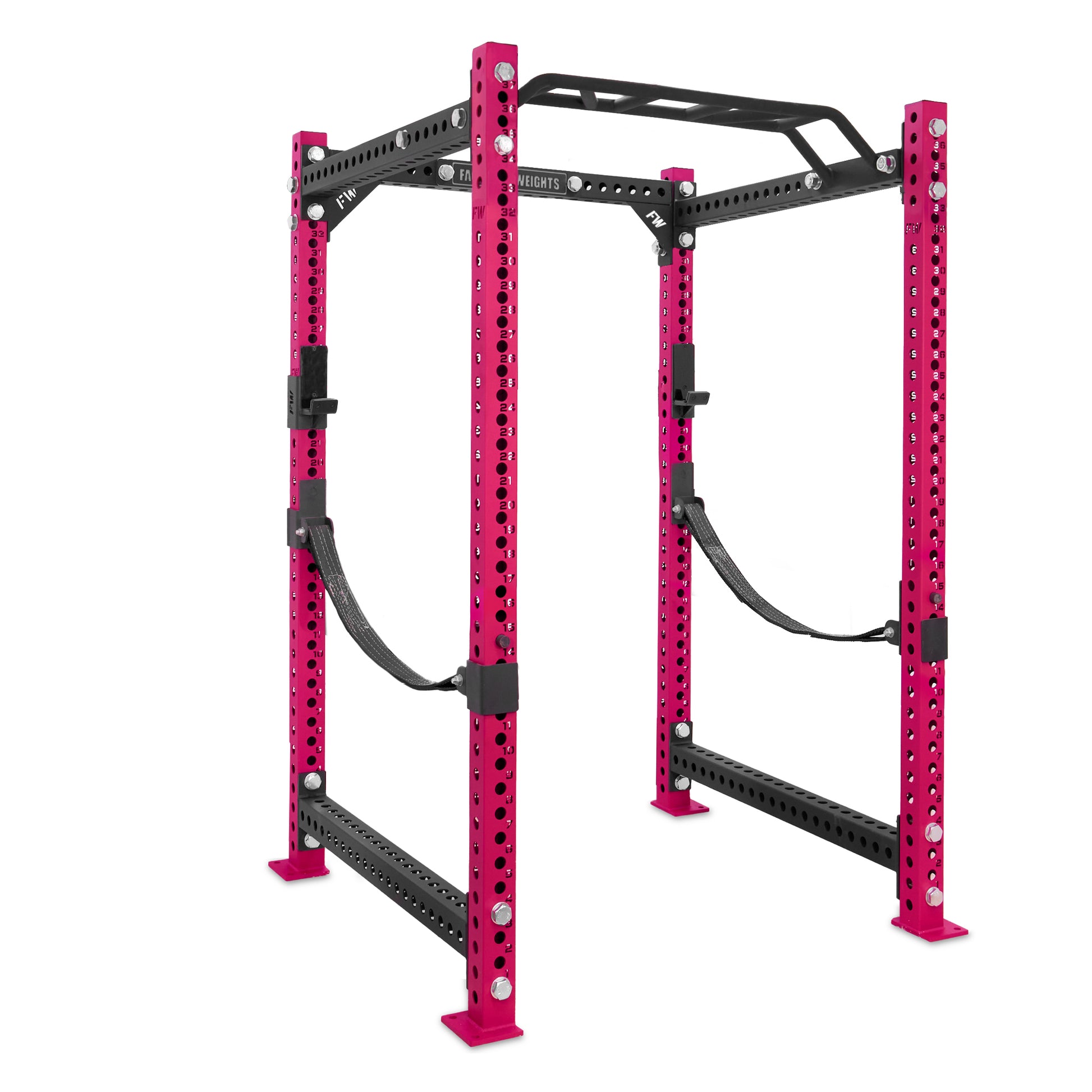 Short Power Rack Pink Monkey Bar Webbed Catchers