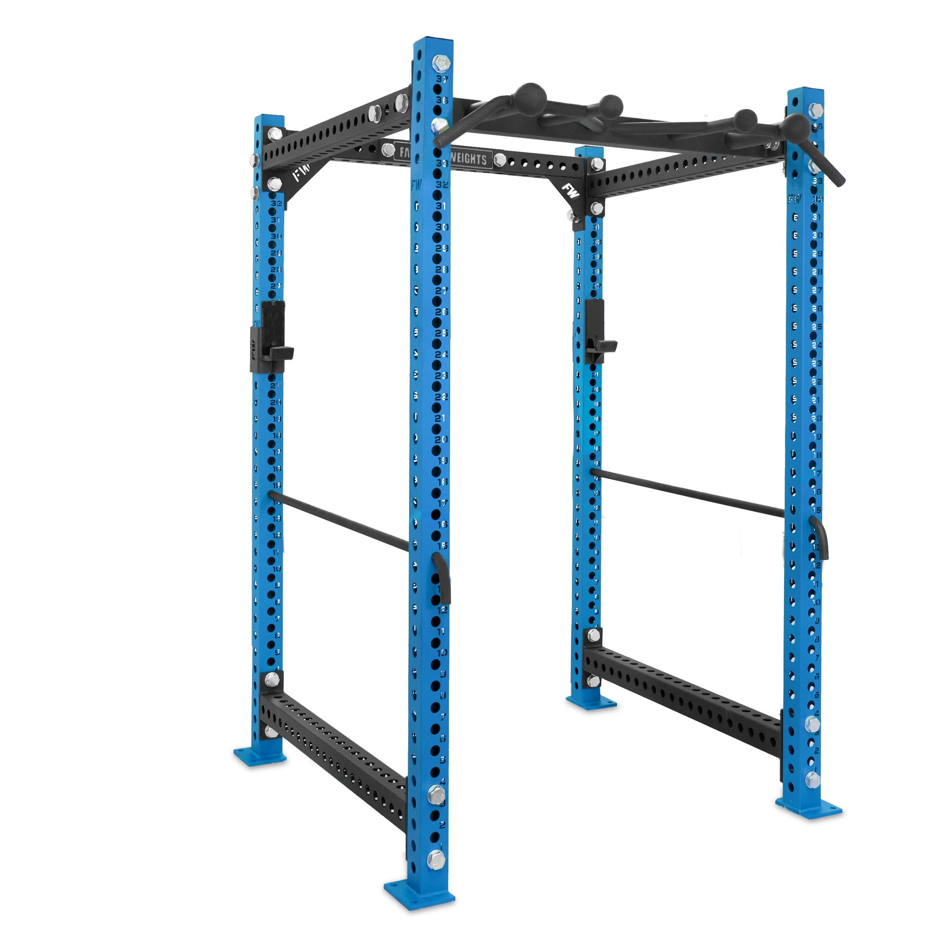 Short Power Rack Blue Omni Bar Safety Bars