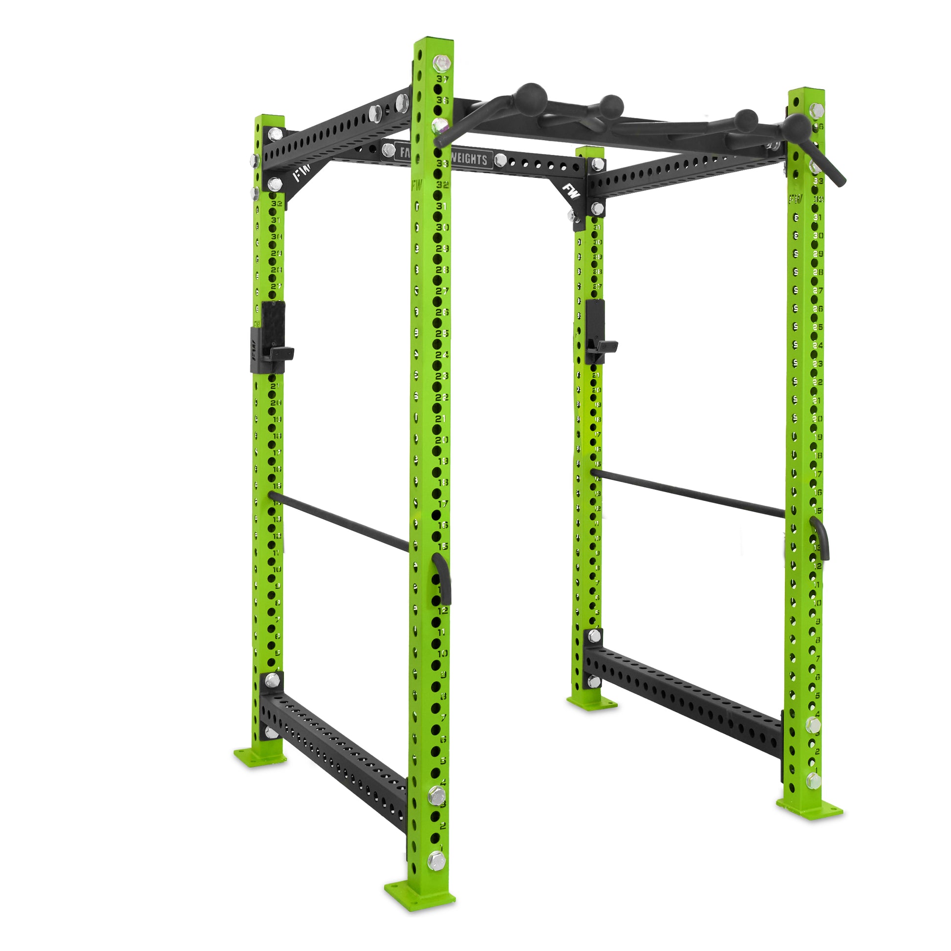 Short Power Rack Green Omni Bar Safety Bars