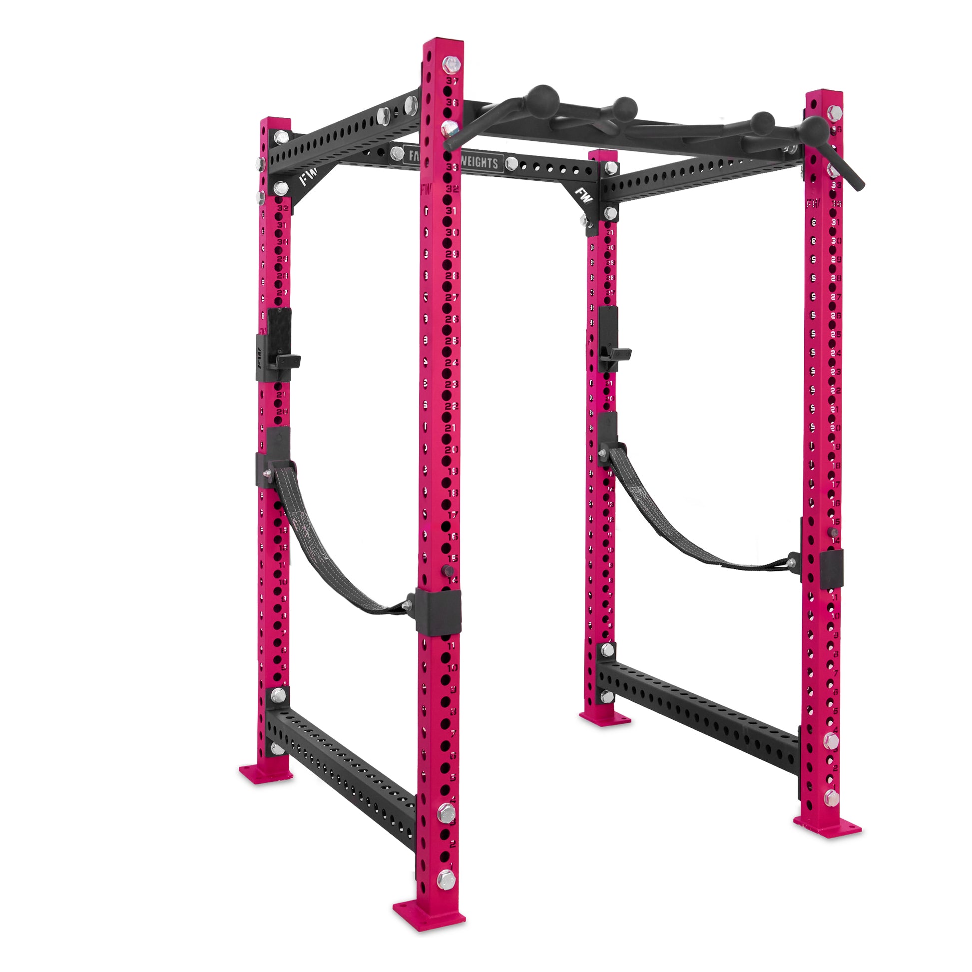 Short Power Rack Pink Omni Bar Webbed Catchers