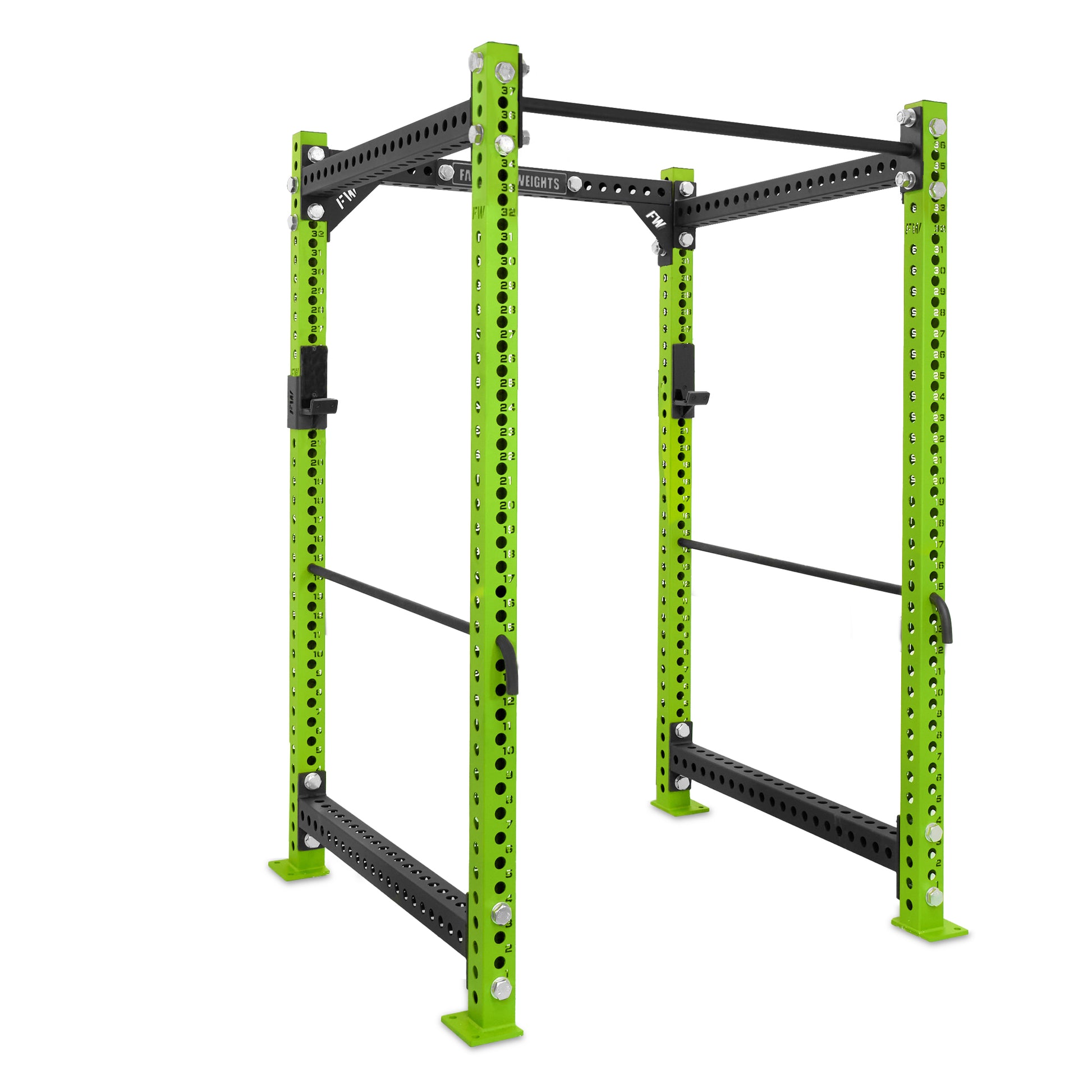 Short Power Rack Green Standard bar Safety Bars