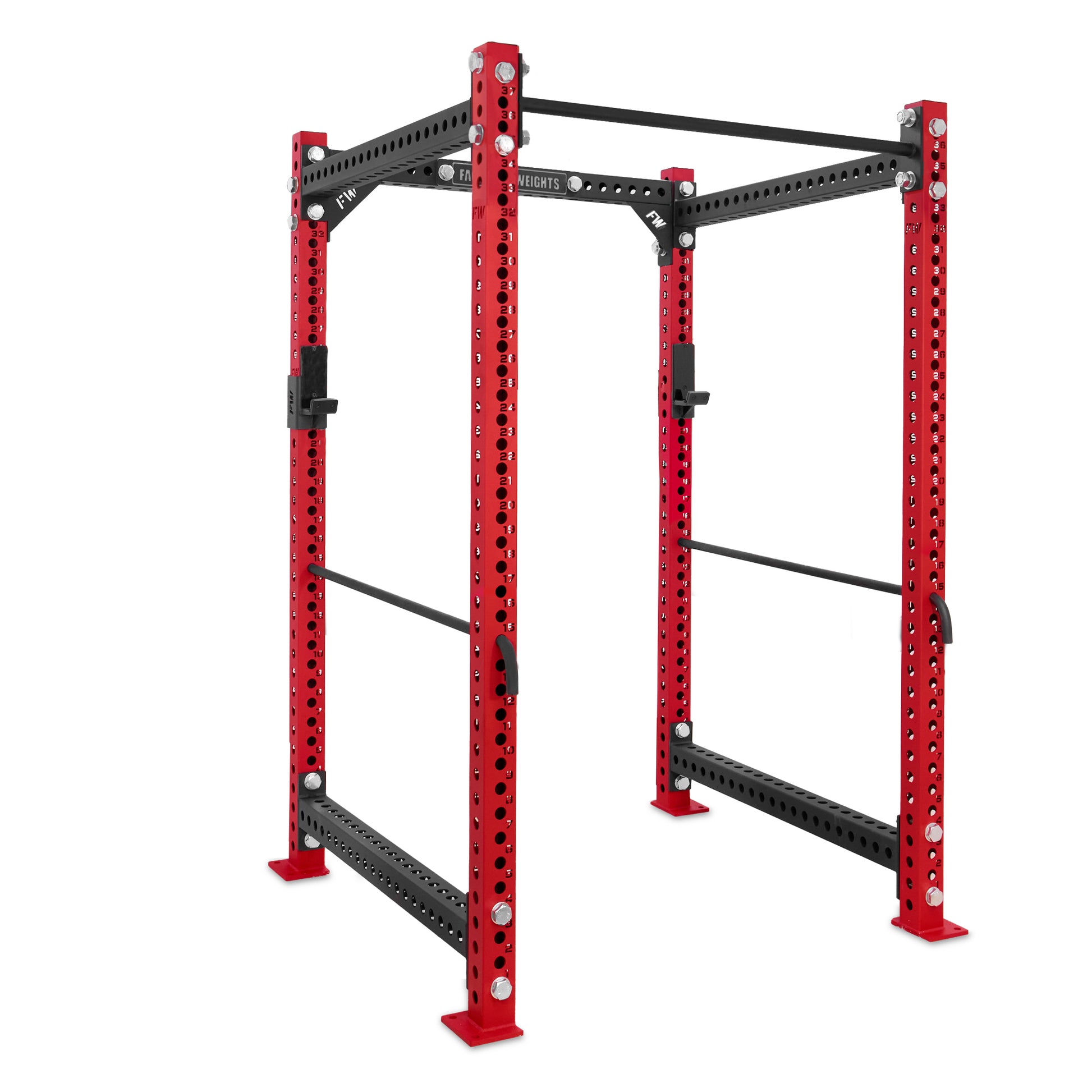 Short Power Rack Red Standard bar Safety Bars