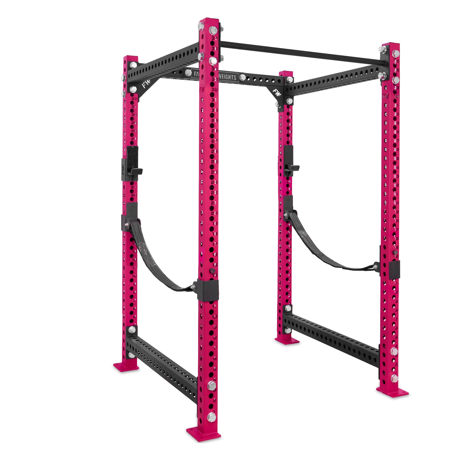Short Power Rack Pink Standard bar Webbed Catchers
