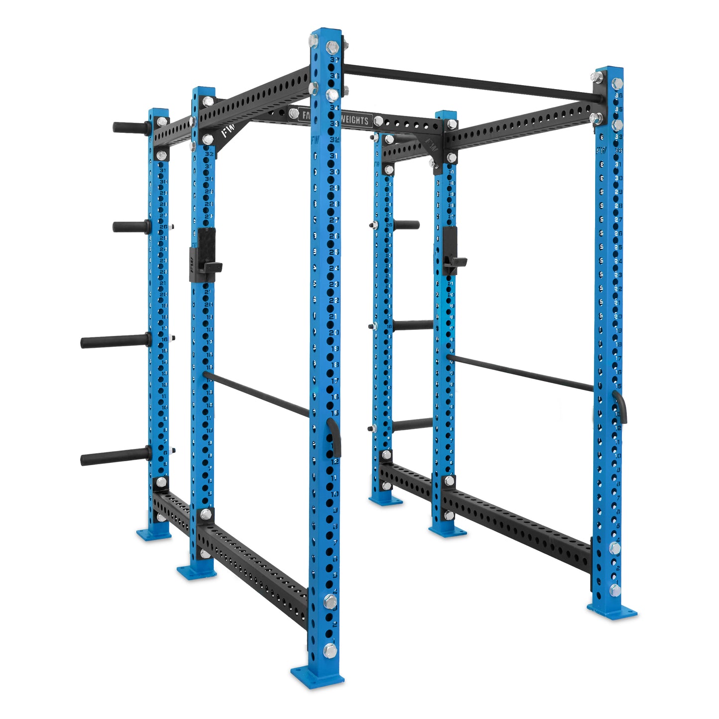 Short Power Rack with Storage Blue Standard Bar Safety Bars
