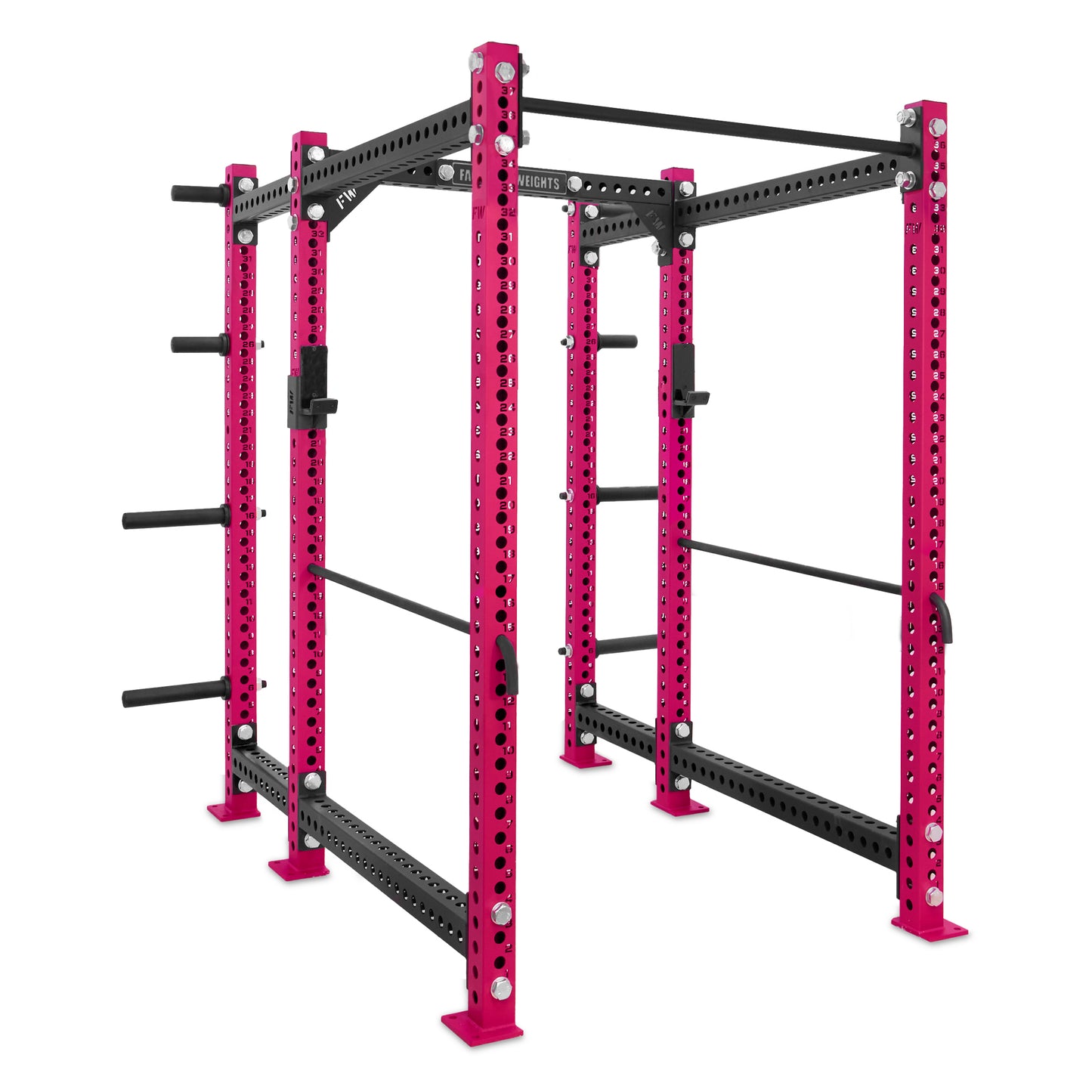Short Power Rack with Storage Pink Standard Bar Safety Bars