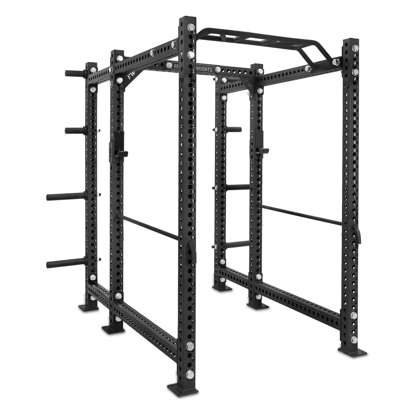 Short Power Rack with Storage Black Monkey Bar Safety Bars