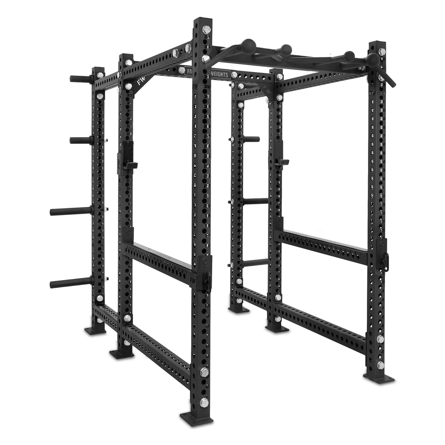 Short Power Rack with Storage Black Omni Bar Flip Down Safety Bars