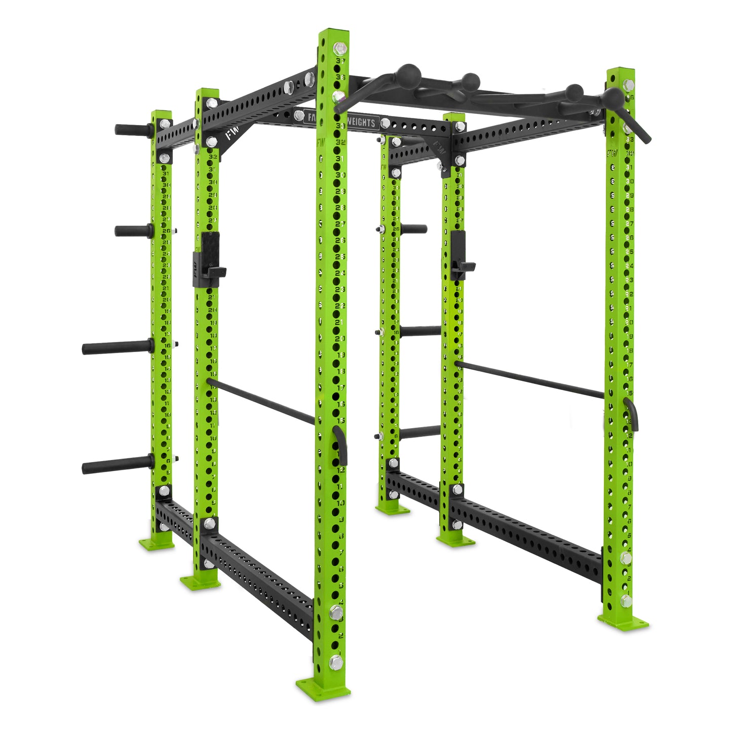 Short Power Rack with Storage Green Omni Bar Safety Bars