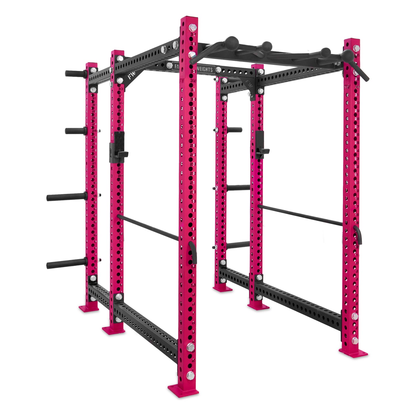 Short Power Rack with Storage Pink Omni Bar Safety Bars