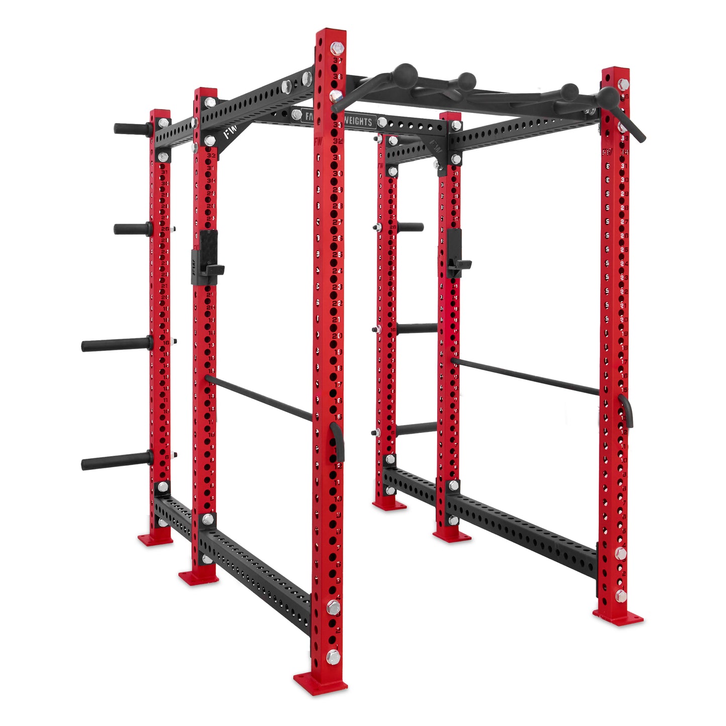 Short Power Rack with Storage Red Omni Bar Safety Bars