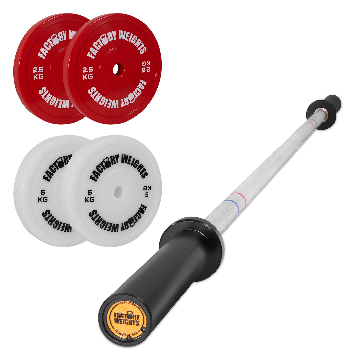 Technique Barbell Technique Barbell and Technique Plate Set (2.5kg 5kg)