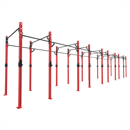 Pro Free Standing Gym Rig 10 Bay Red 