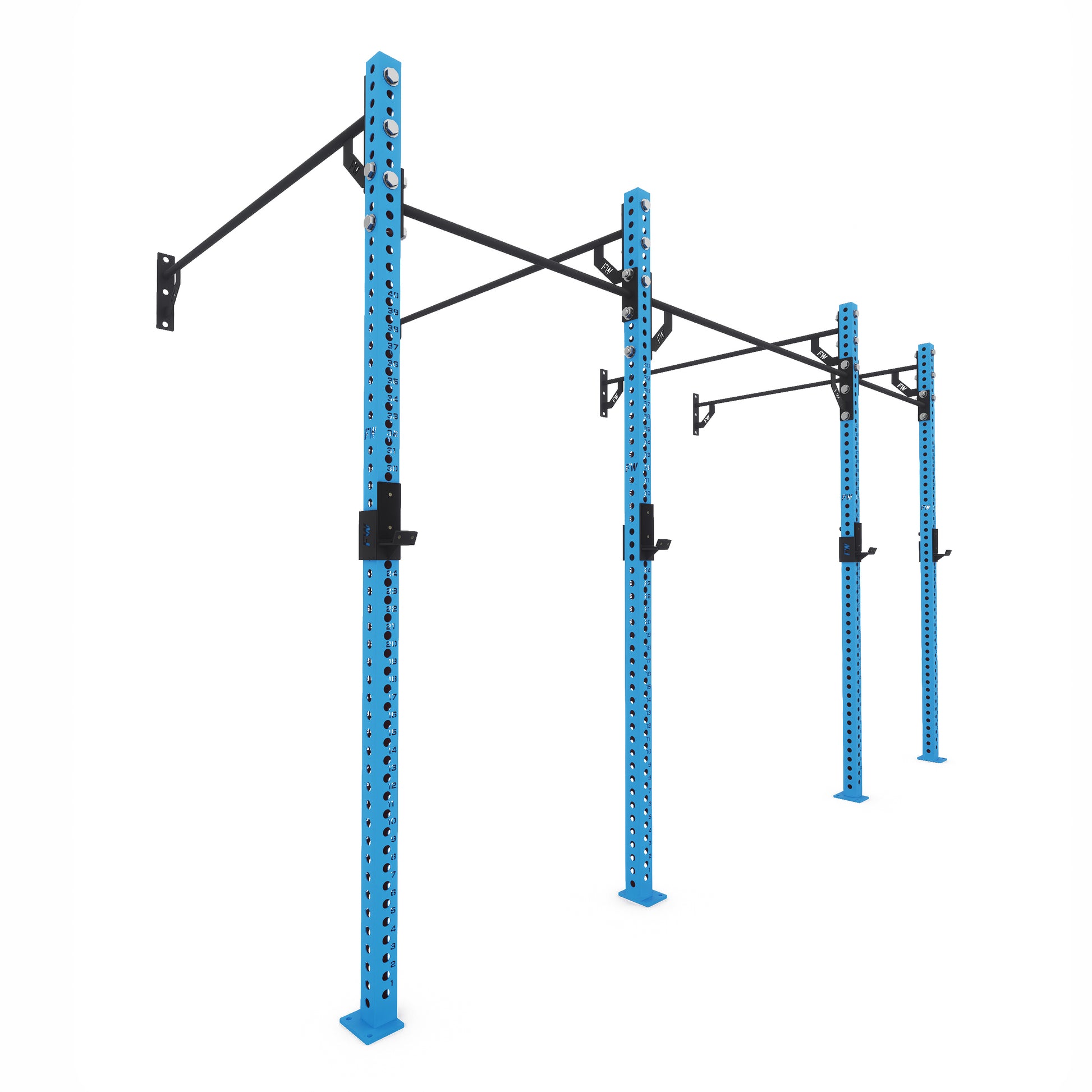 Pro Wall-Mounted Gym Rig 2 Bay Blue 