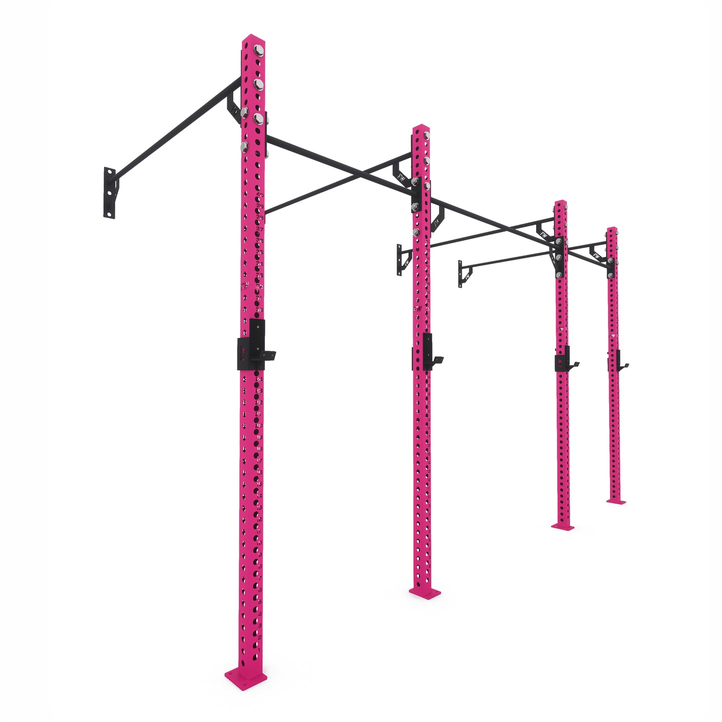 Pro Wall-Mounted Gym Rig 2 Bay Pink 