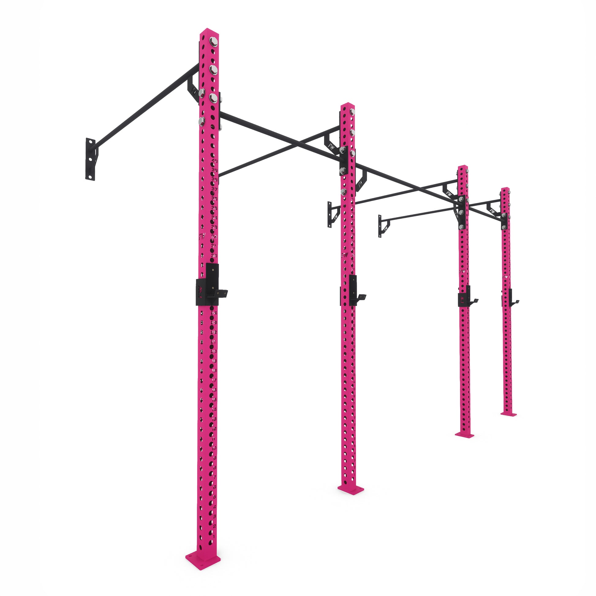 Pro Wall-Mounted Gym Rig 2 Bay Pink 