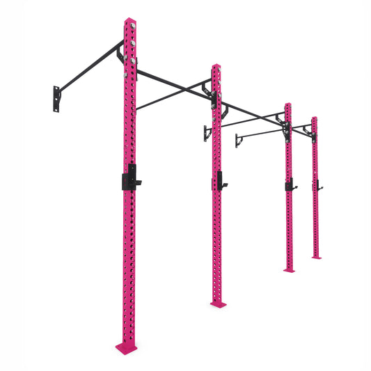 Pro Wall-Mounted Gym Rig 2 Bay Pink 
