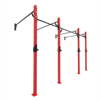 Pro Wall-Mounted Gym Rig 2 Bay Red 